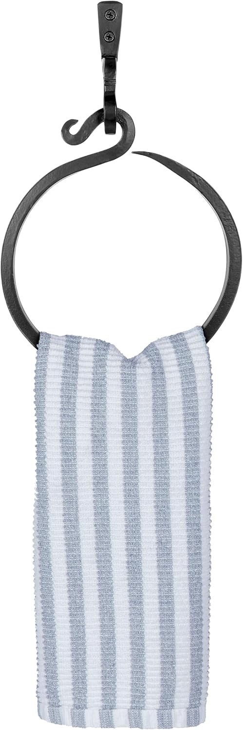 Stur-De Wrought Iron Towel Ring - Rustic Charm Durable Design