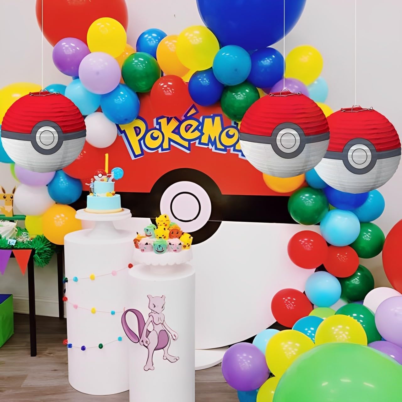 Amscan Pokemon Ball Paper Party Lanterns - Pack of 3