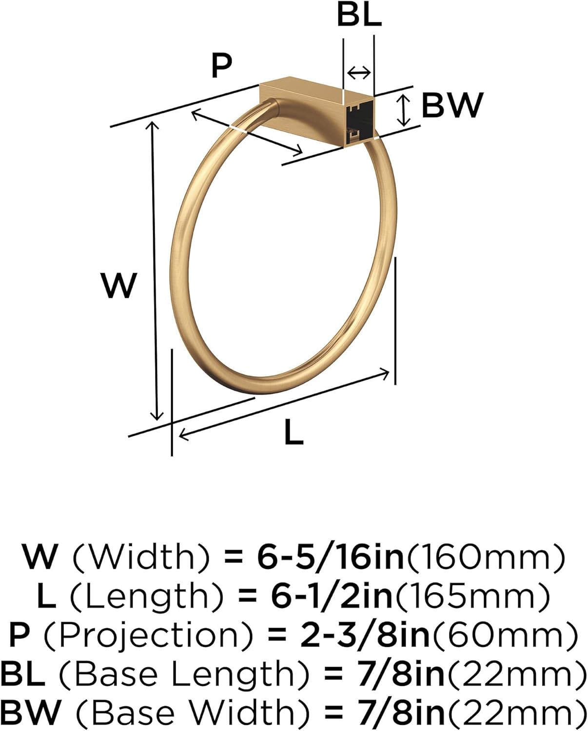 Amerock BH36082CZ Champagne Bronze Towel Bar 1