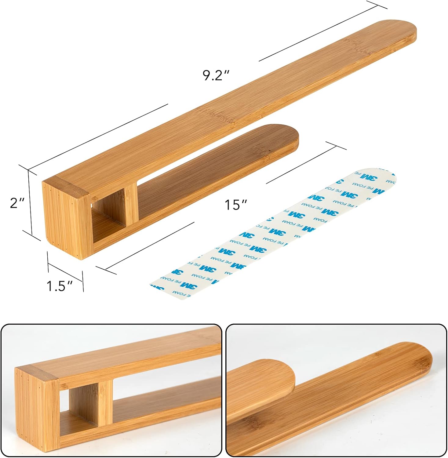 Self Adhesive Bamboo Towel Holder No Drilling