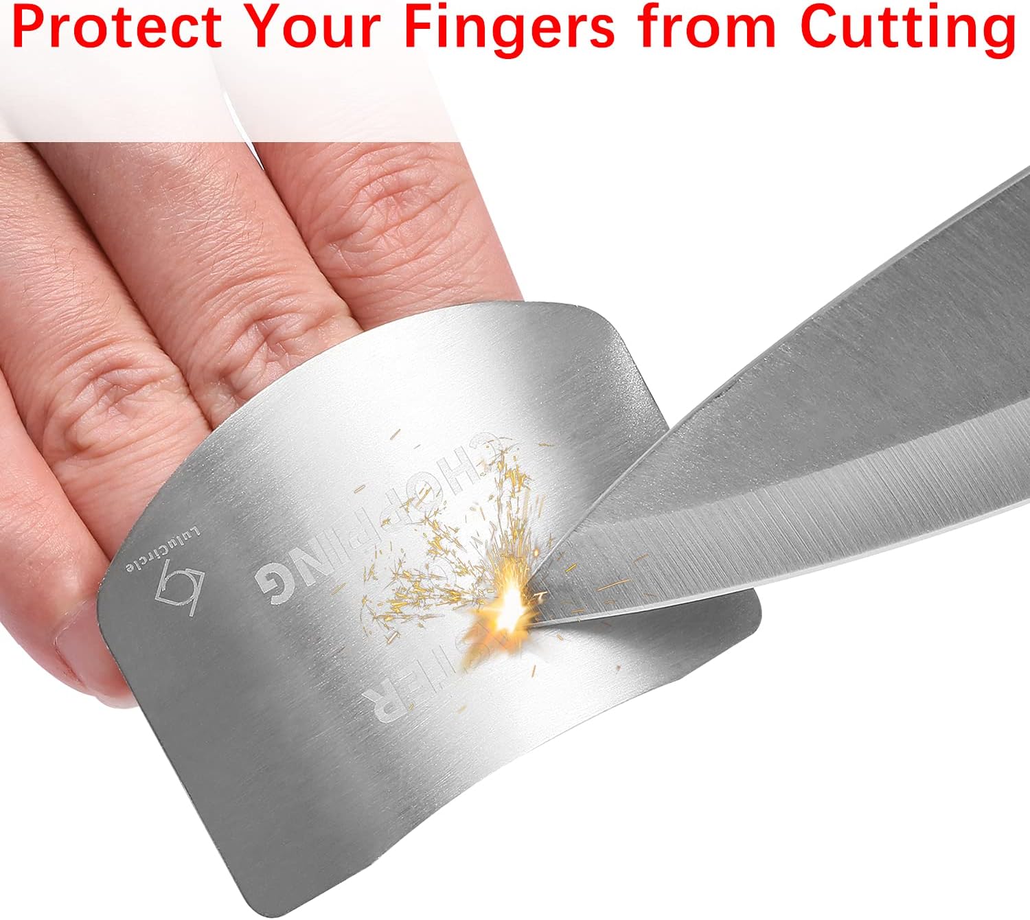 LuluCircle 4 Piece Stainless Steel Finger Guards for Cutting