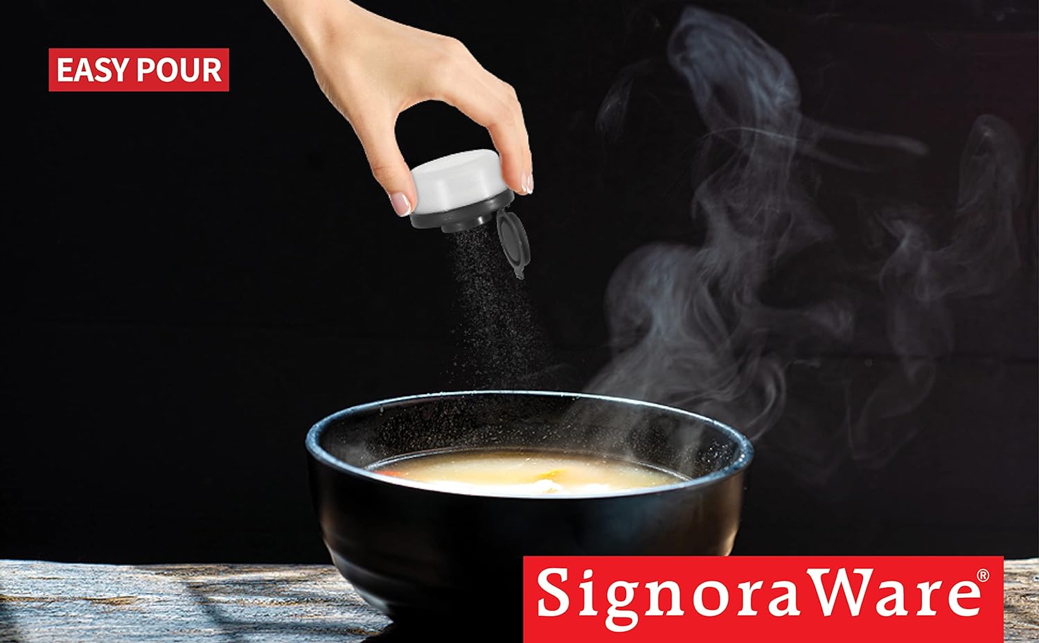 SIGNORAWARE 3-Pack Salt Pepper Shakers Airtight Moisture Proof