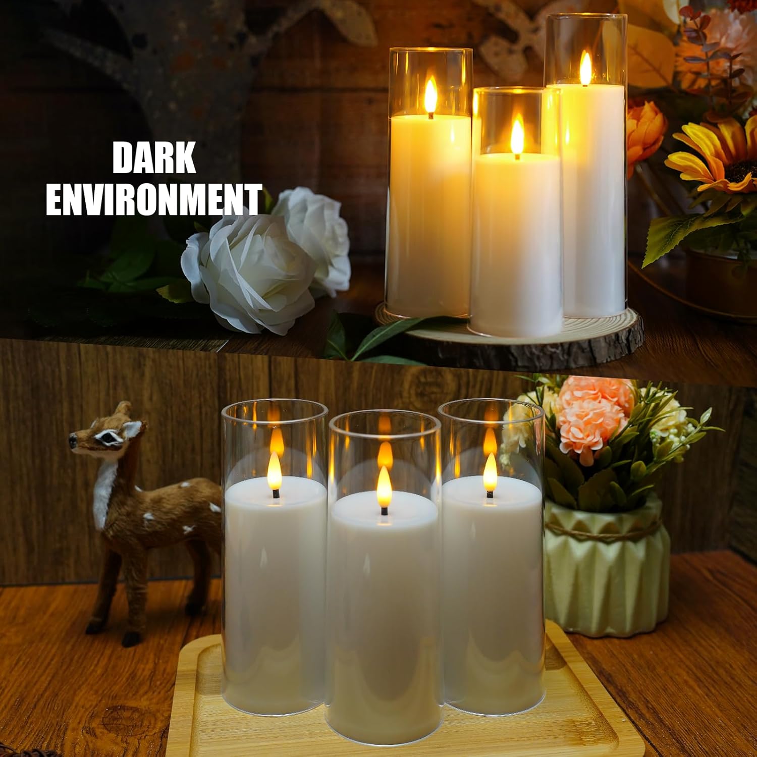 kakoya Flameless Candles with Remote and Timer Pack of 9 White