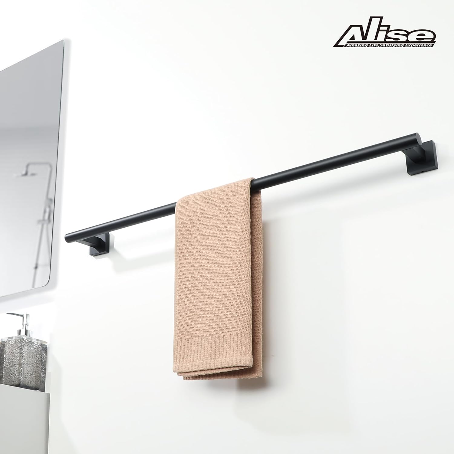 Alise 32 Inch Matte Black Towel Bar for Bathroom