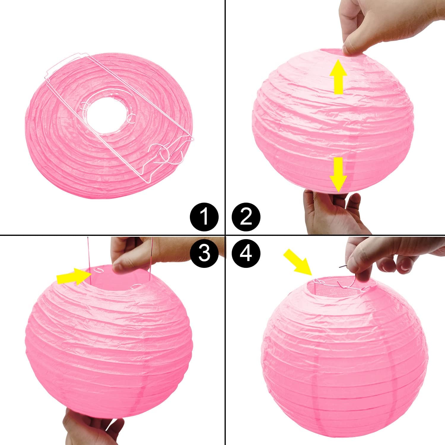 PheiLa 12 Pcs Pink Party Paper Lanterns Romantic Decorations