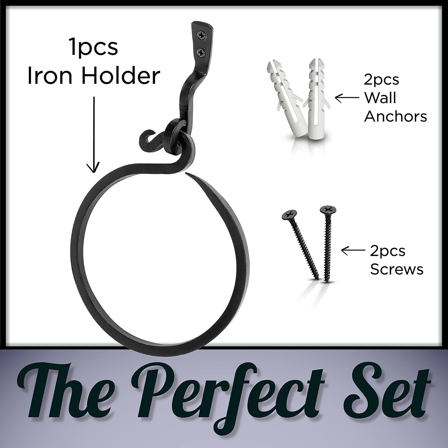 Stur-De Wrought Iron Towel Ring - Rustic Charm Durable Design