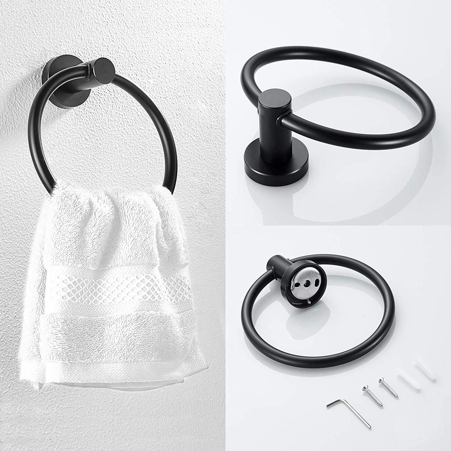 4-Piece Matte Black Bathroom Hardware Set