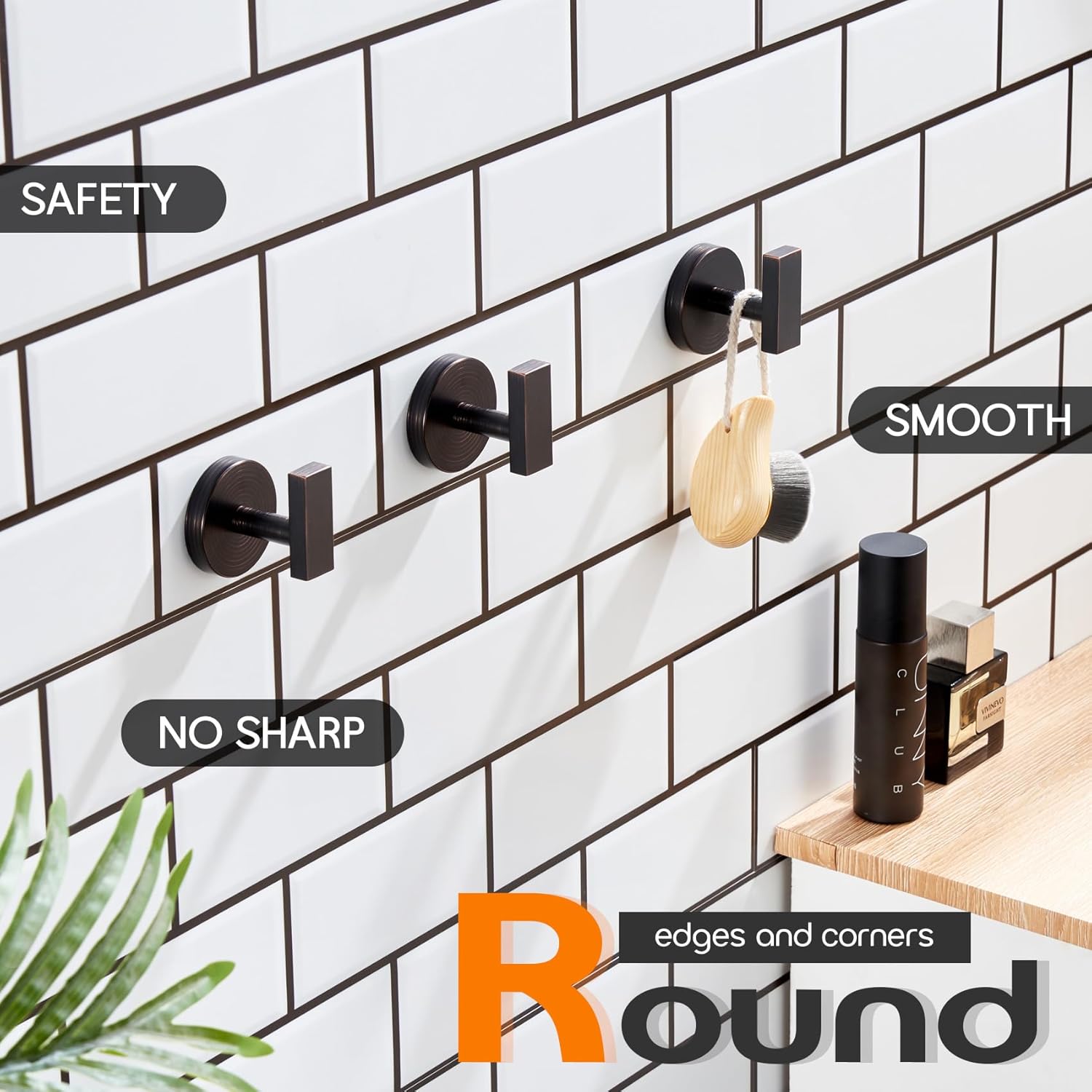 AONEON 3 Pack Oil Rubbed Bronze Towel Hooks
