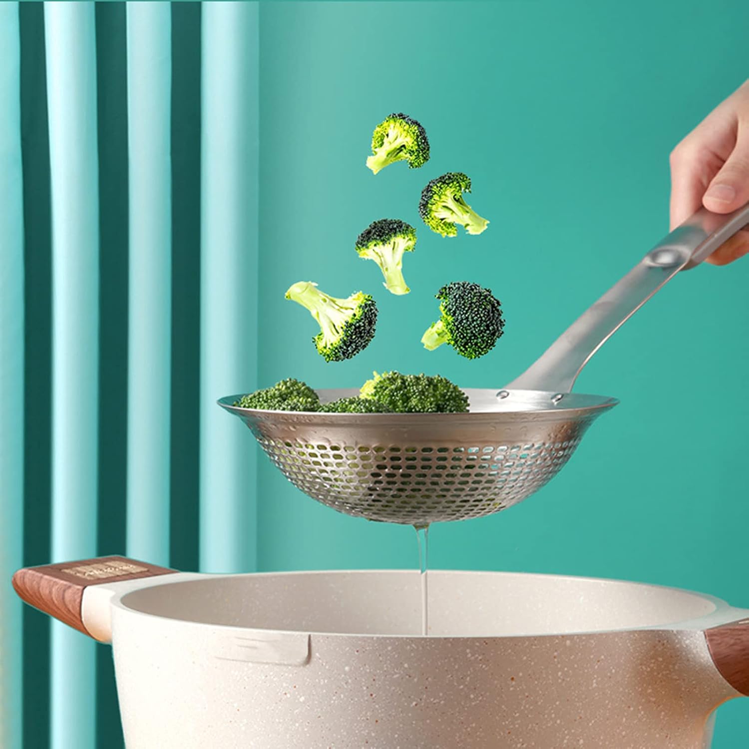 FJNATINH 145 Inch Stainless Steel Skimmer Ladle