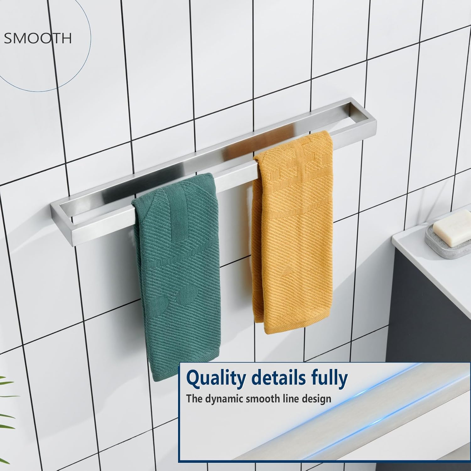 KOKOSIRI 24-Inch Brushed Nickel Towel Bar Holder