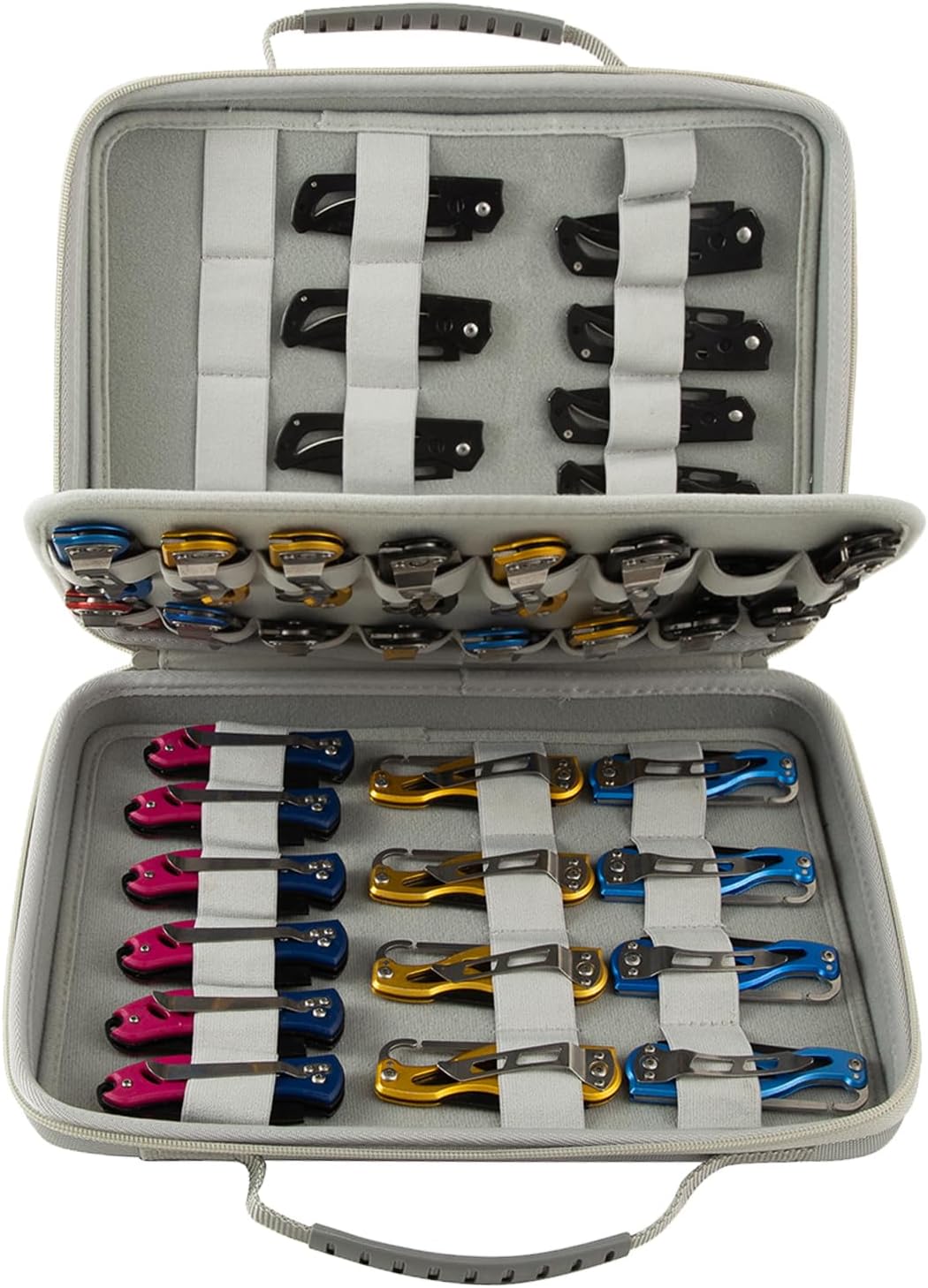 ANEETAFAN Pocket Knife Display Case with 62 Slots 1