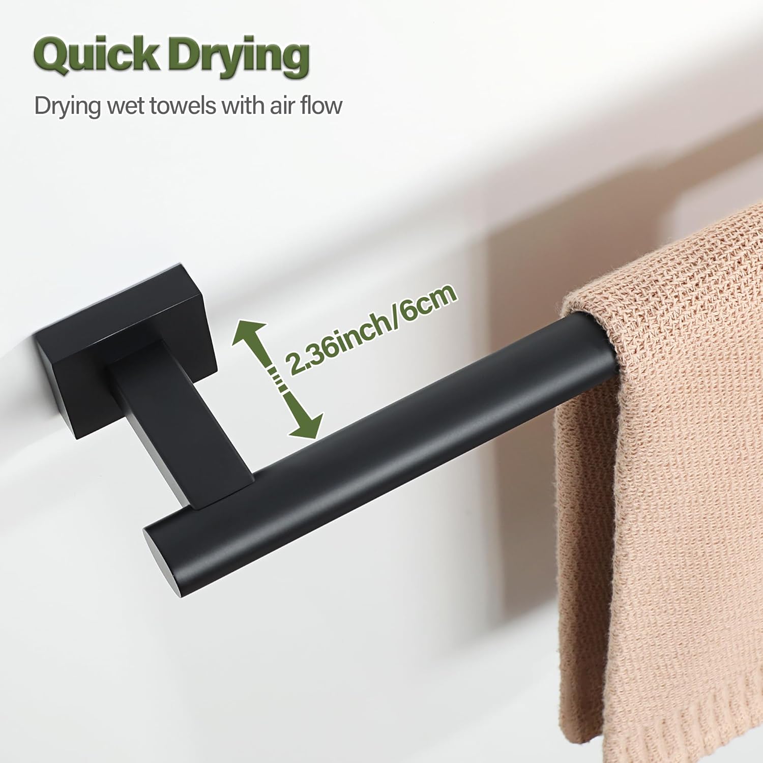 Alise 32 Inch Matte Black Towel Bar for Bathroom