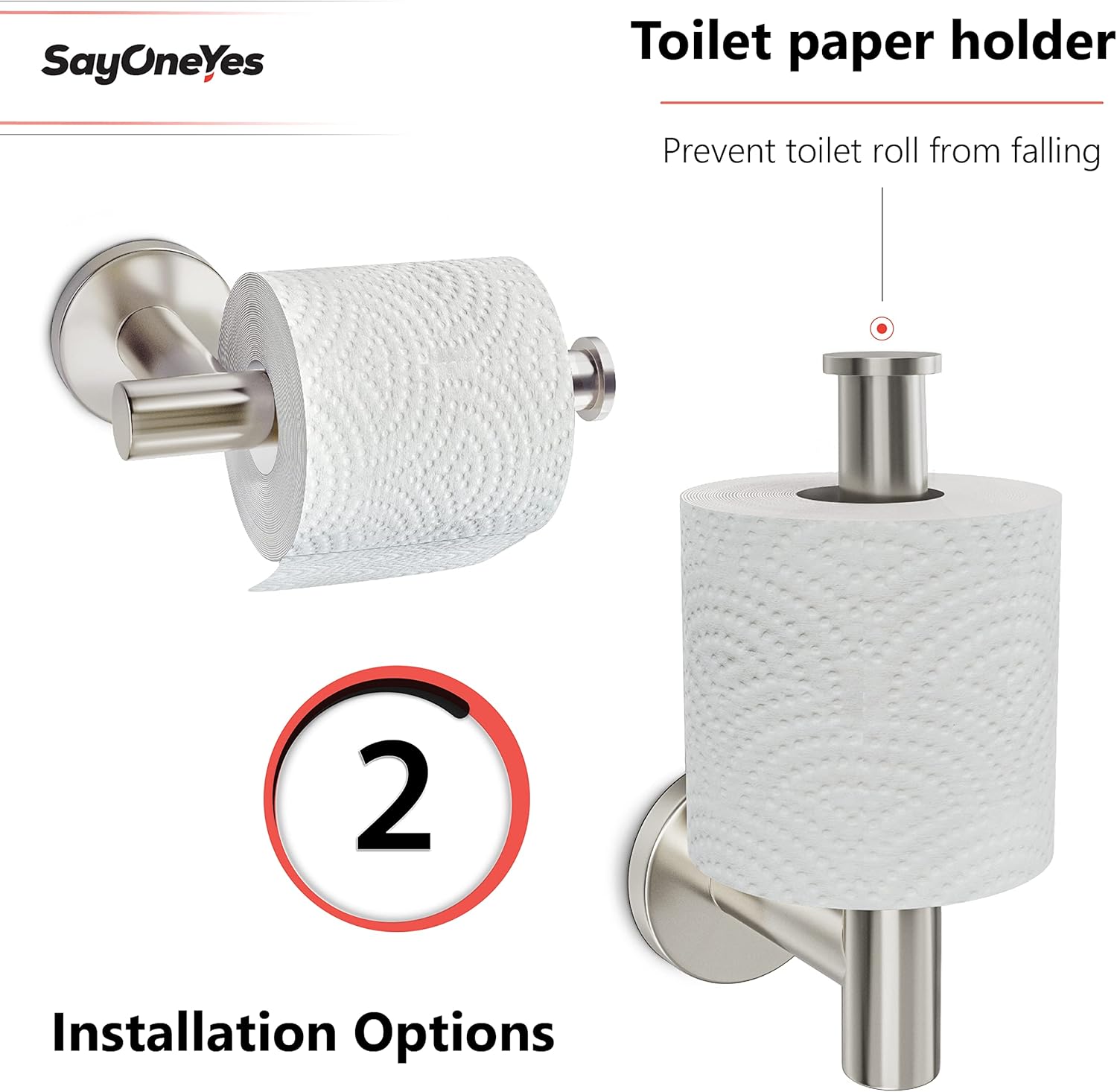 SAYONEYES Brushed Nickel Toilet Paper Holder 3 Pack 1