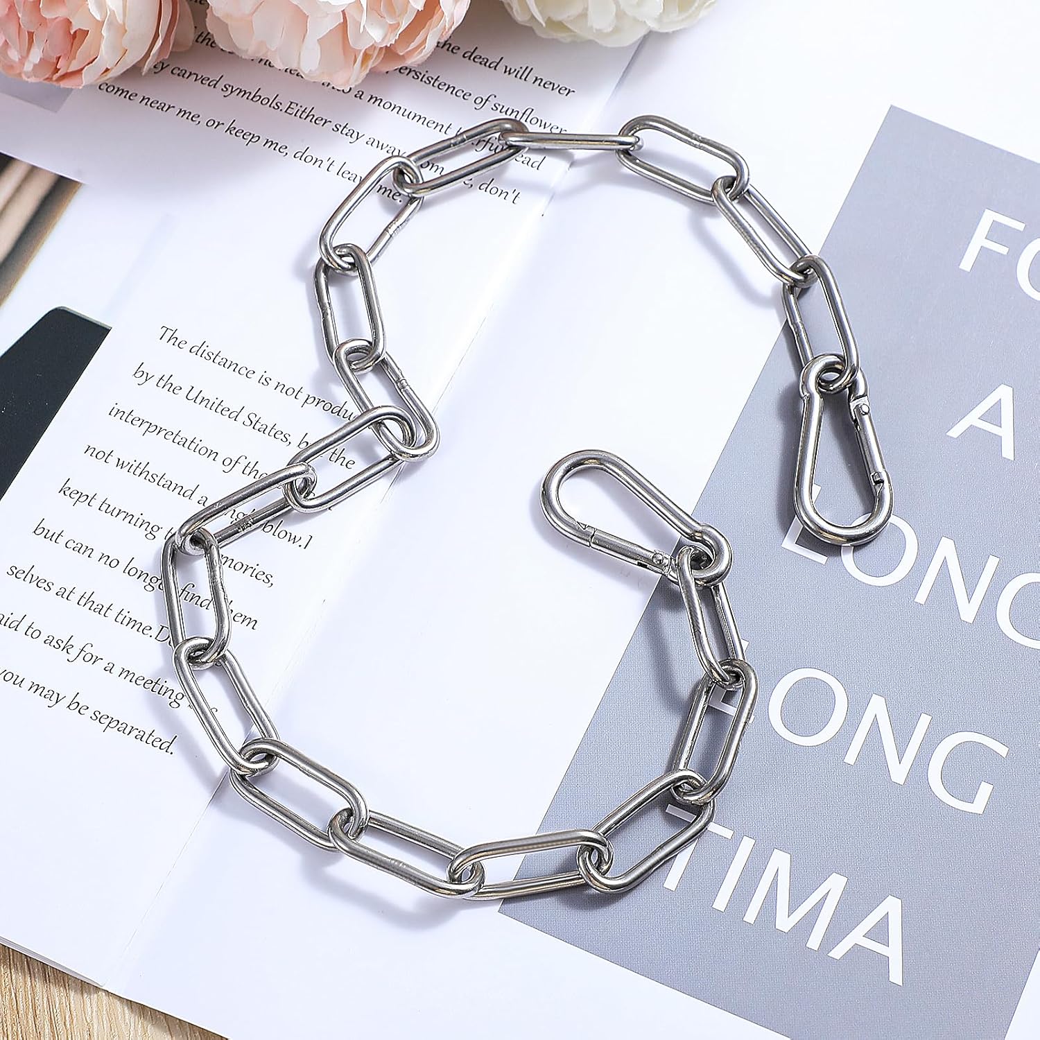 Secure Gate Chain Set with Both-Ended Carabiners