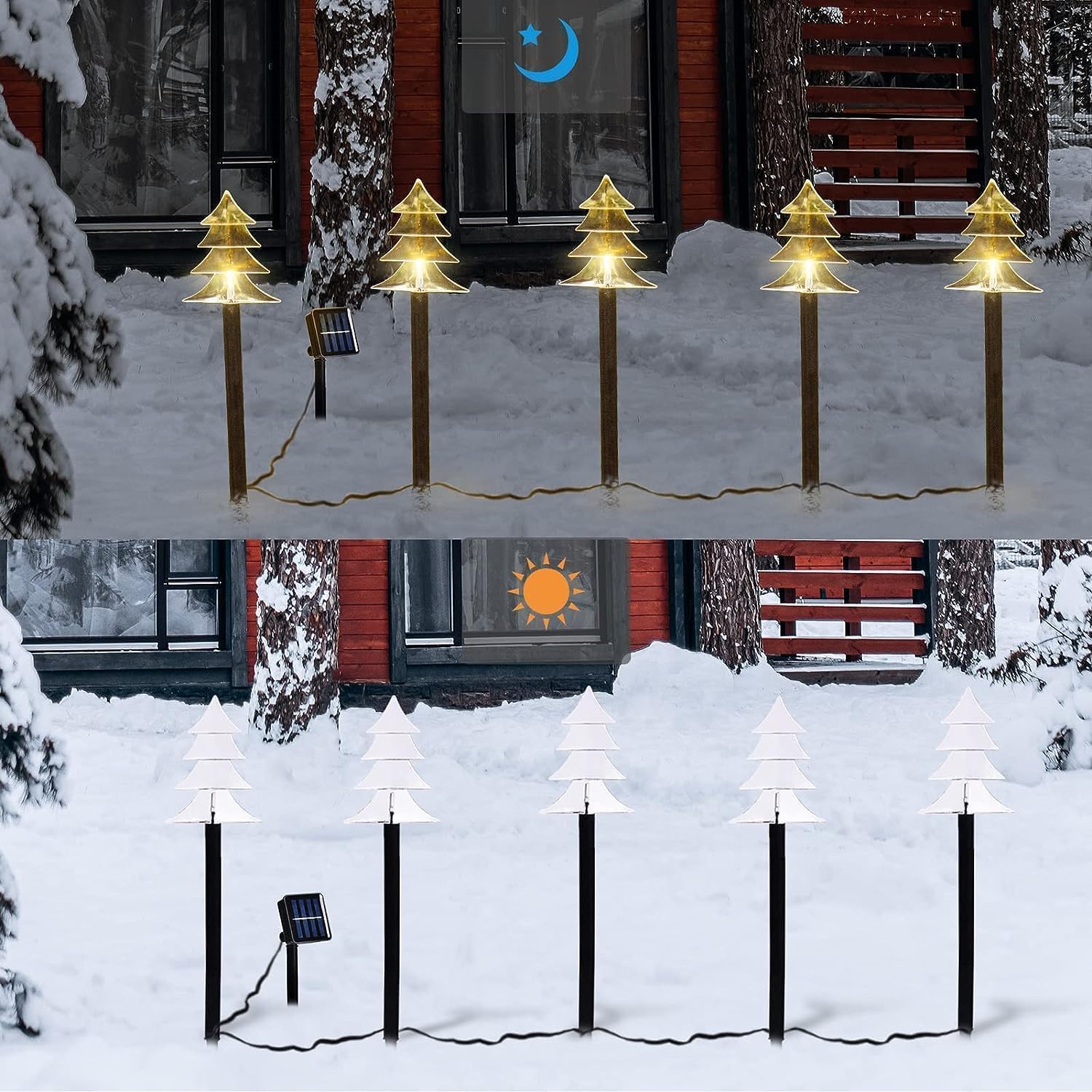 ILLUMINEW Solar Pathway Christmas Lights Set of 5