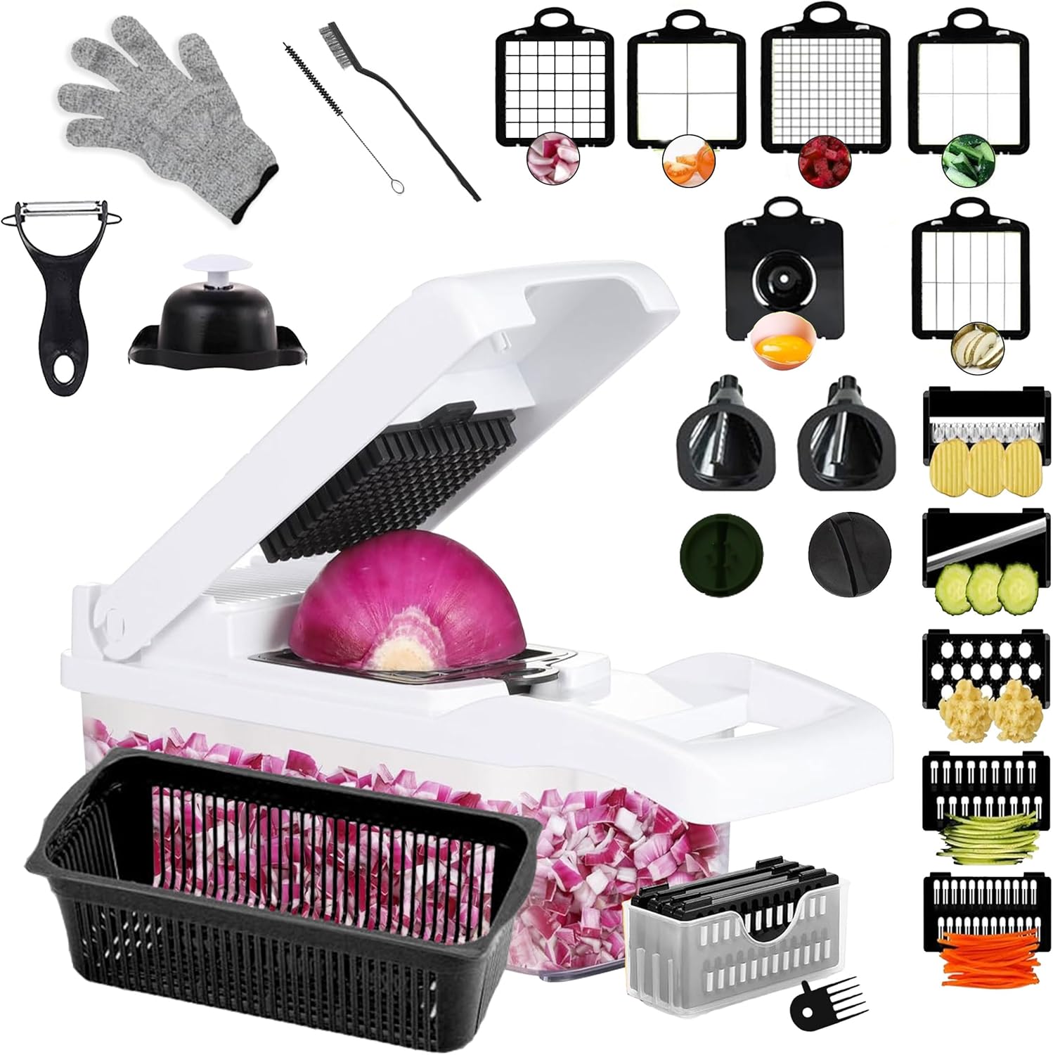 22-in-1 Veggie Chopper with Container and Gloves
