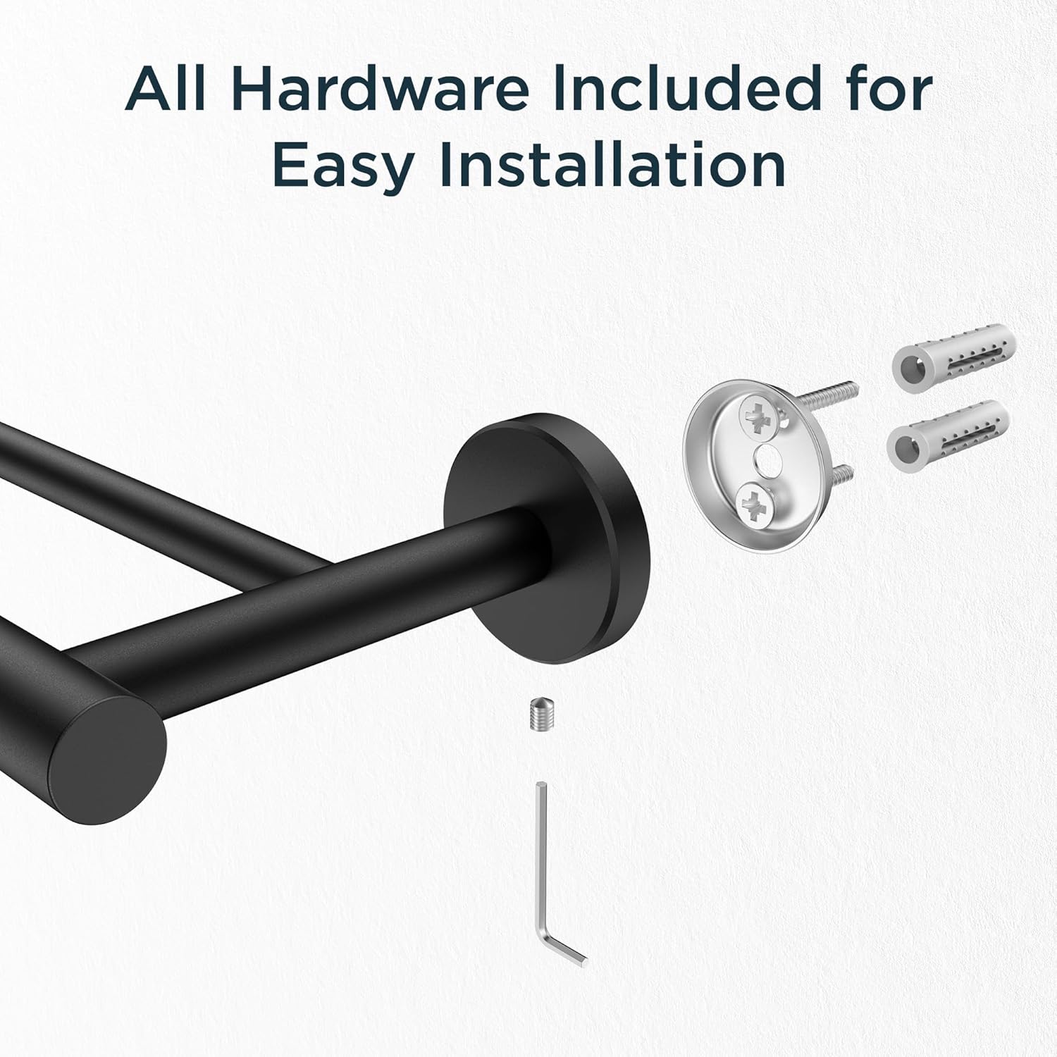 FORIOUS 24 Inch Double Towel Bar Racks Holder