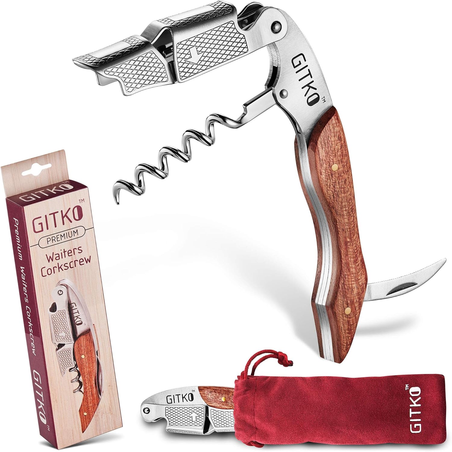 Gitko Professional Wine Opener with Rosewood Handle