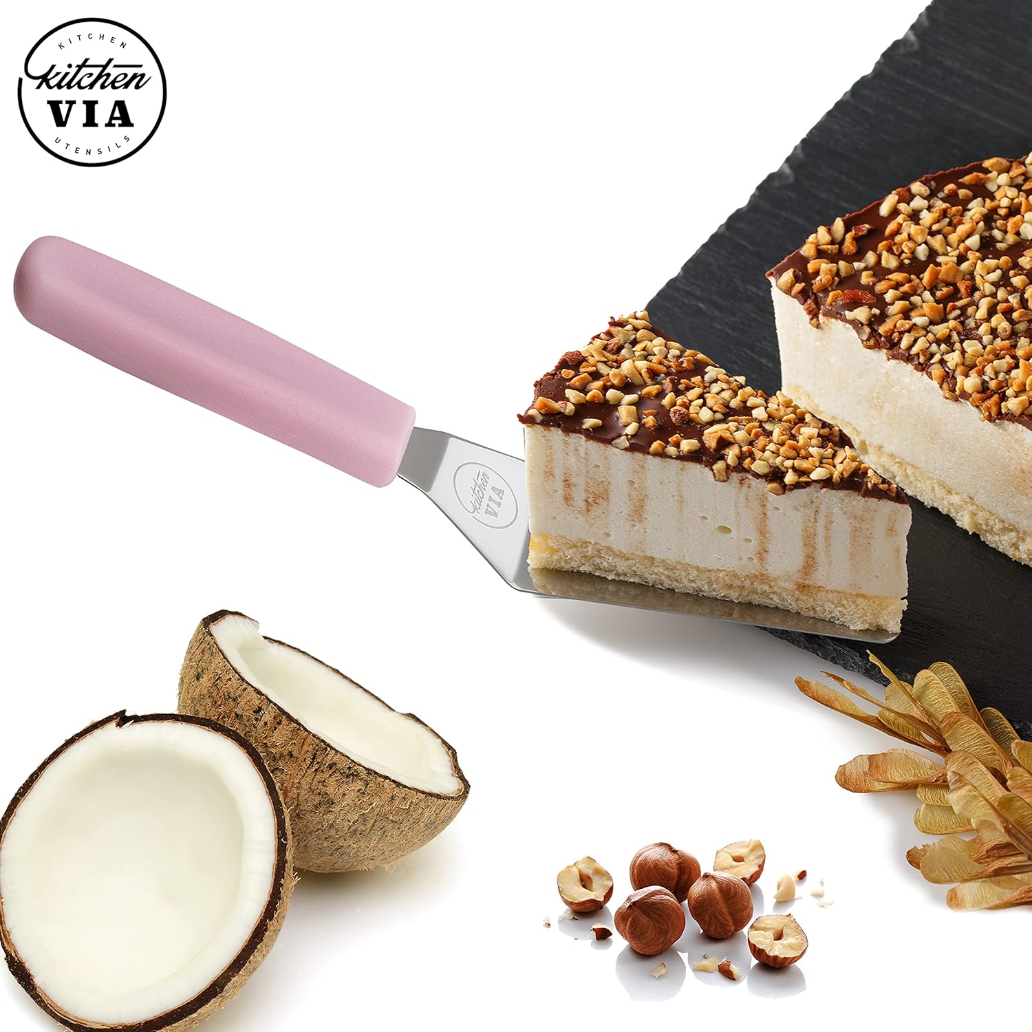 Pink Handle Cookie Spatula - Small and Heat Resistant