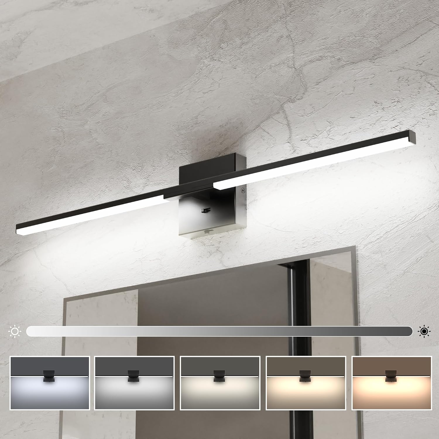 Ensenior 32 Inch Dimmable Bathroom Vanity Light with 5CCT