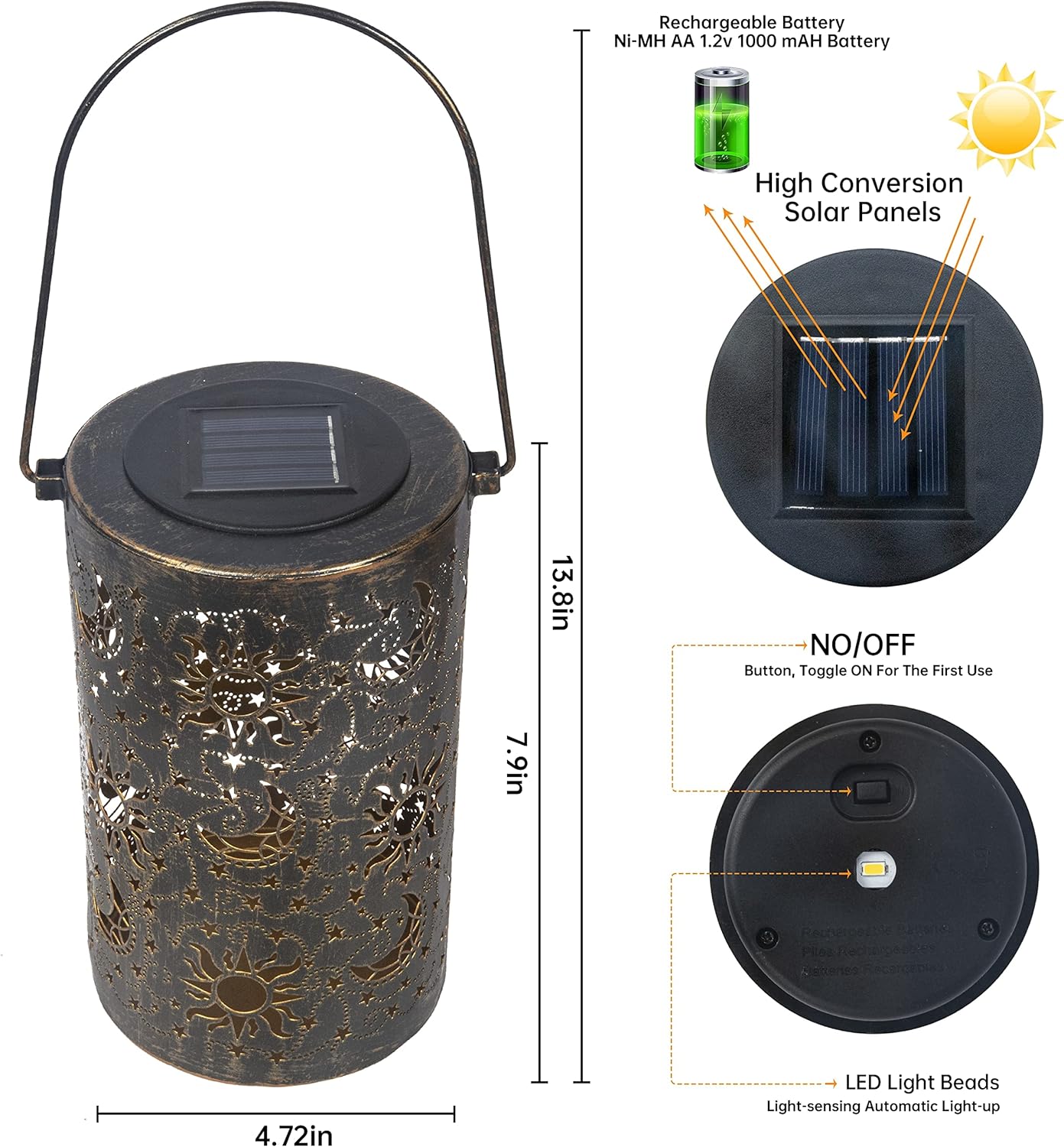 BVGY Starry Sky Dragonfly Solar Lantern Outdoor Decor 1