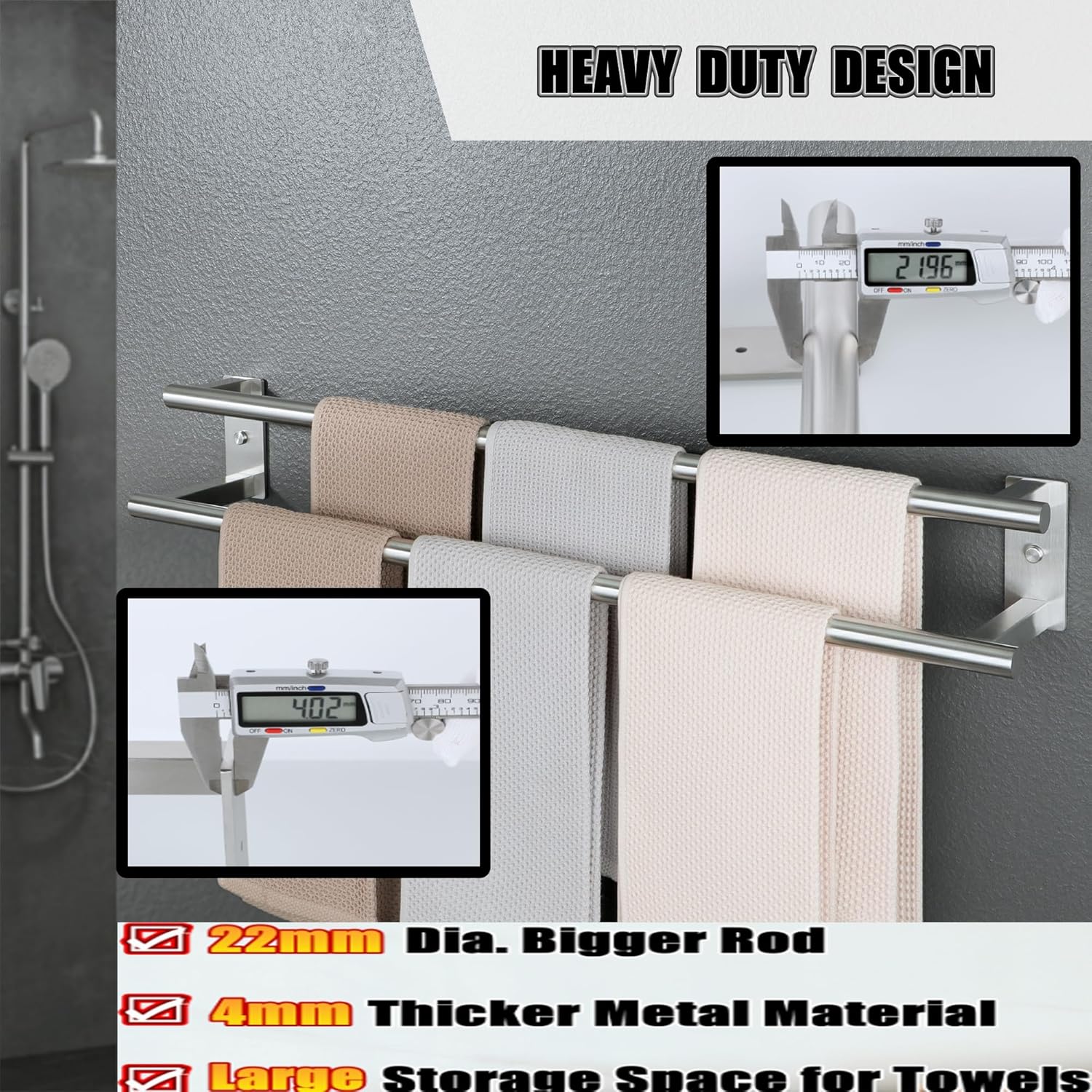 Alise Double Towel Bar 32 Inch Stainless Steel 1