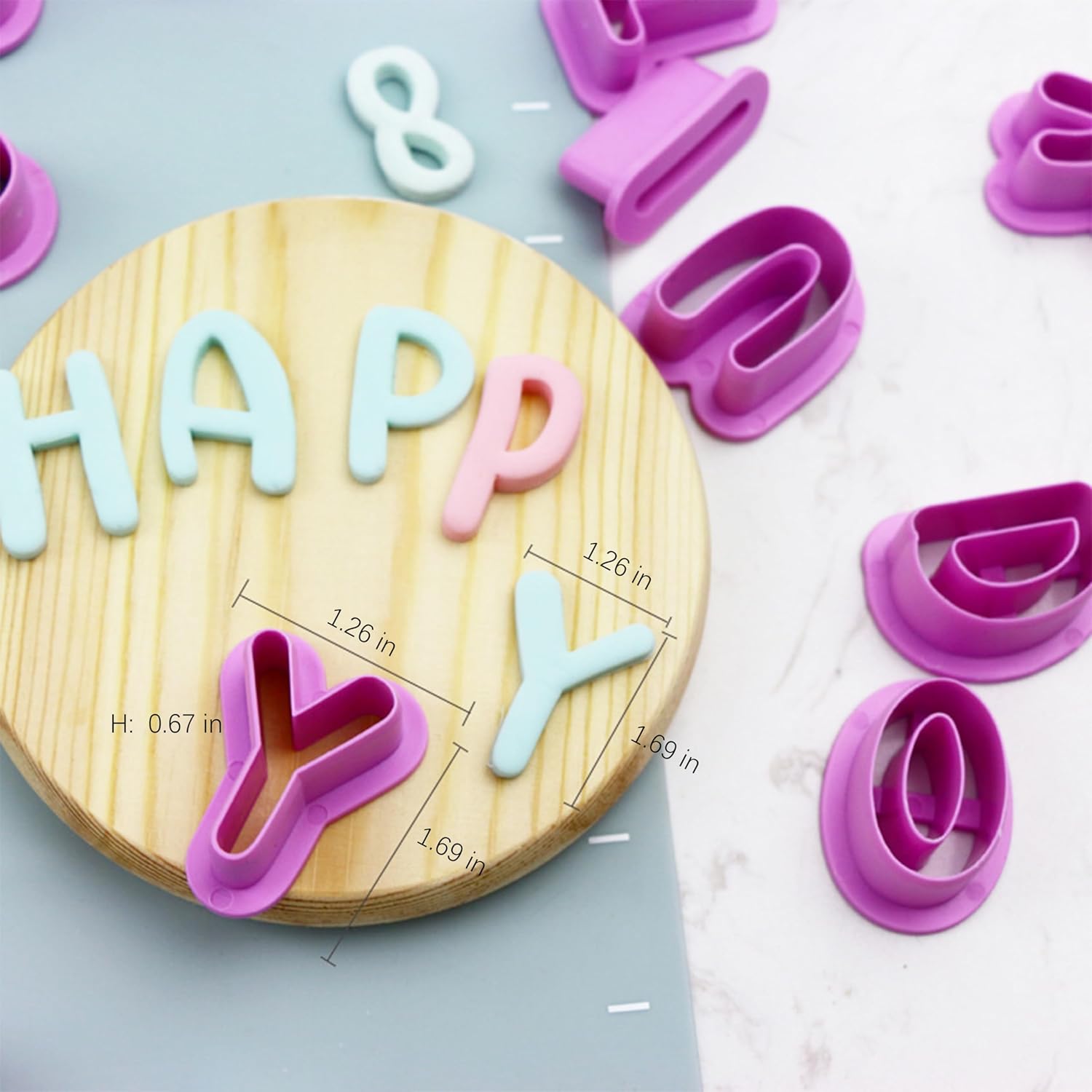 Jigfew 35 Pcs Letter Number Cookie Cutters Set