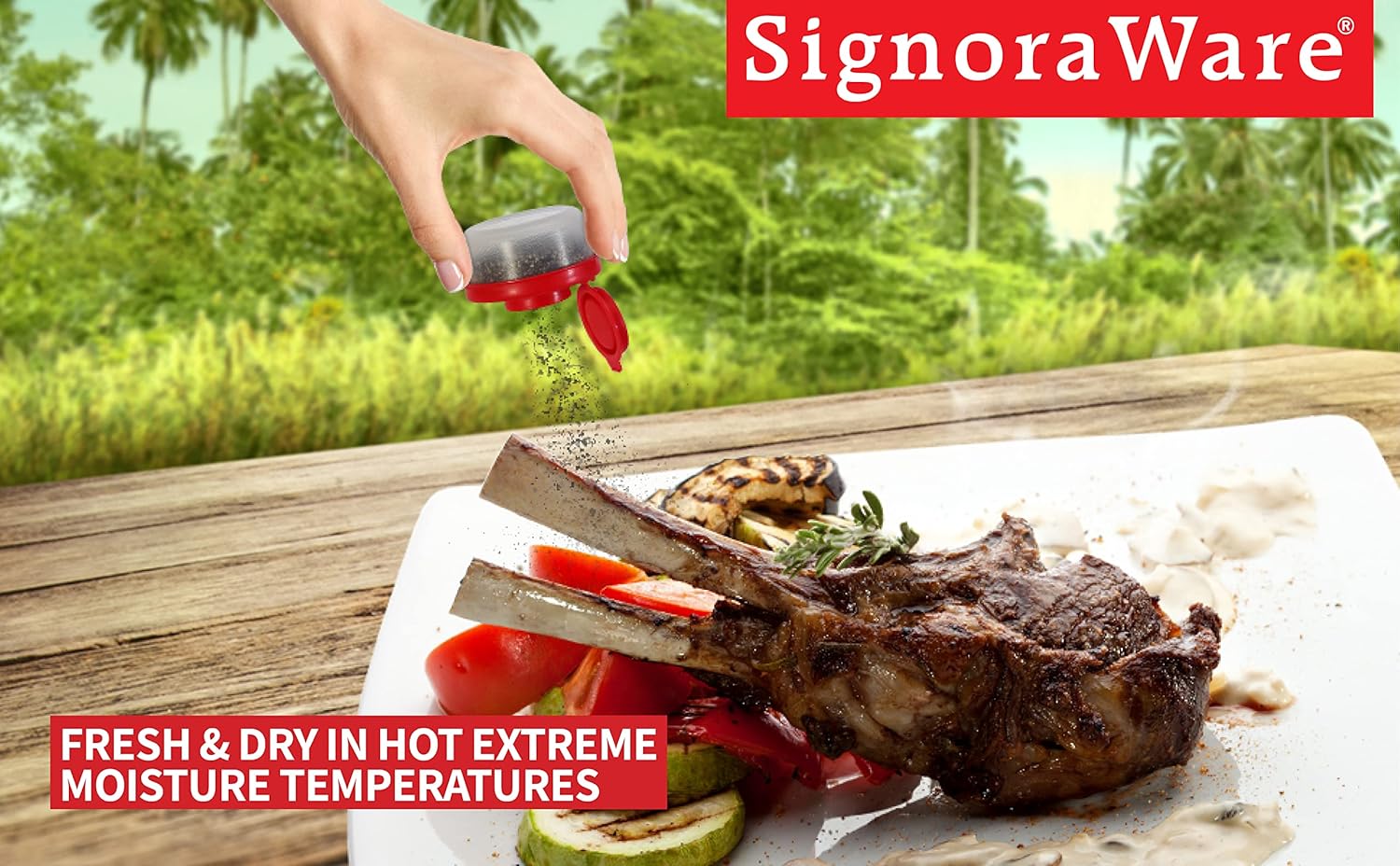 SIGNORAWARE 3-Pack Salt Pepper Shakers Airtight Moisture Proof