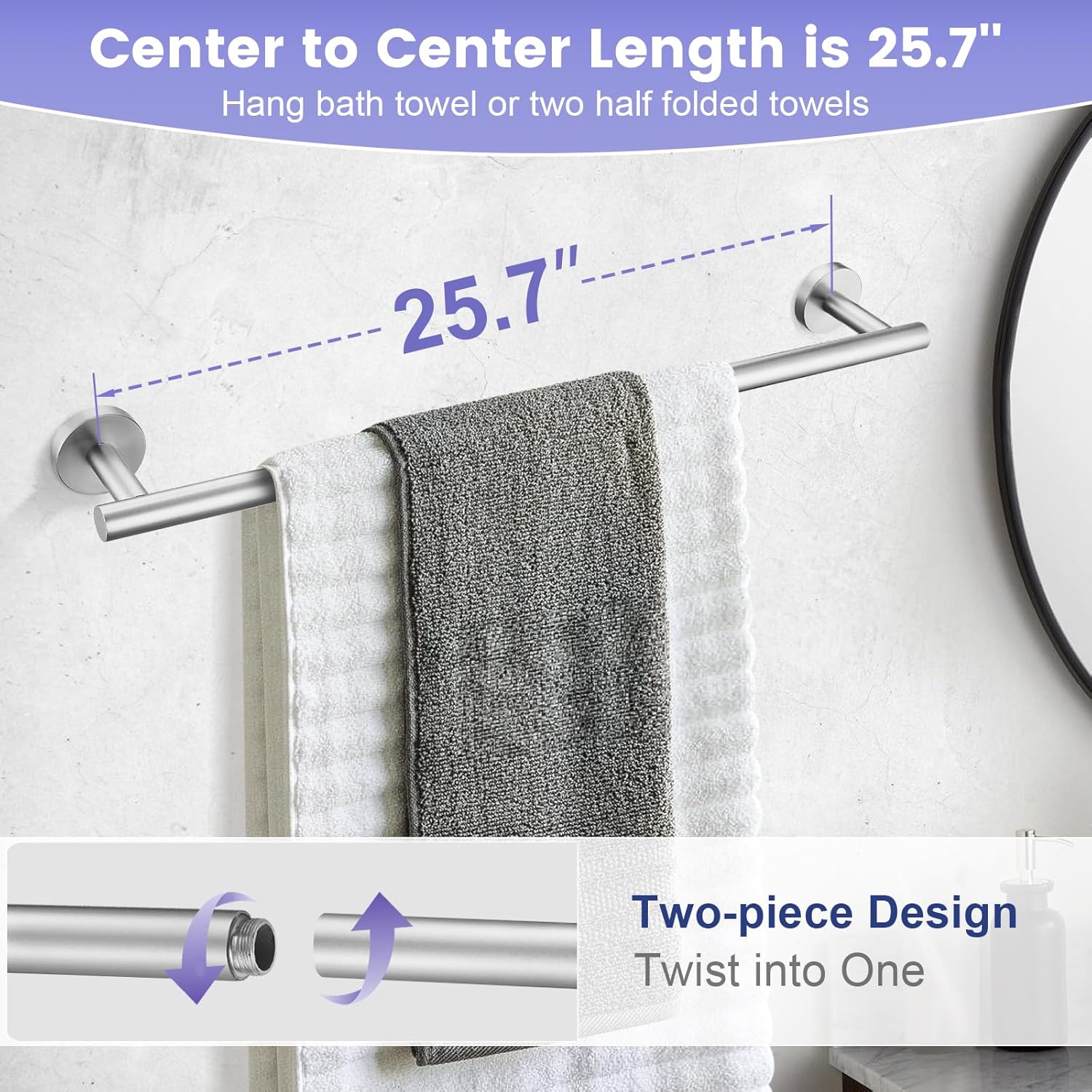YACVCL 10-Piece Brushed Nickel Bathroom Hardware Set