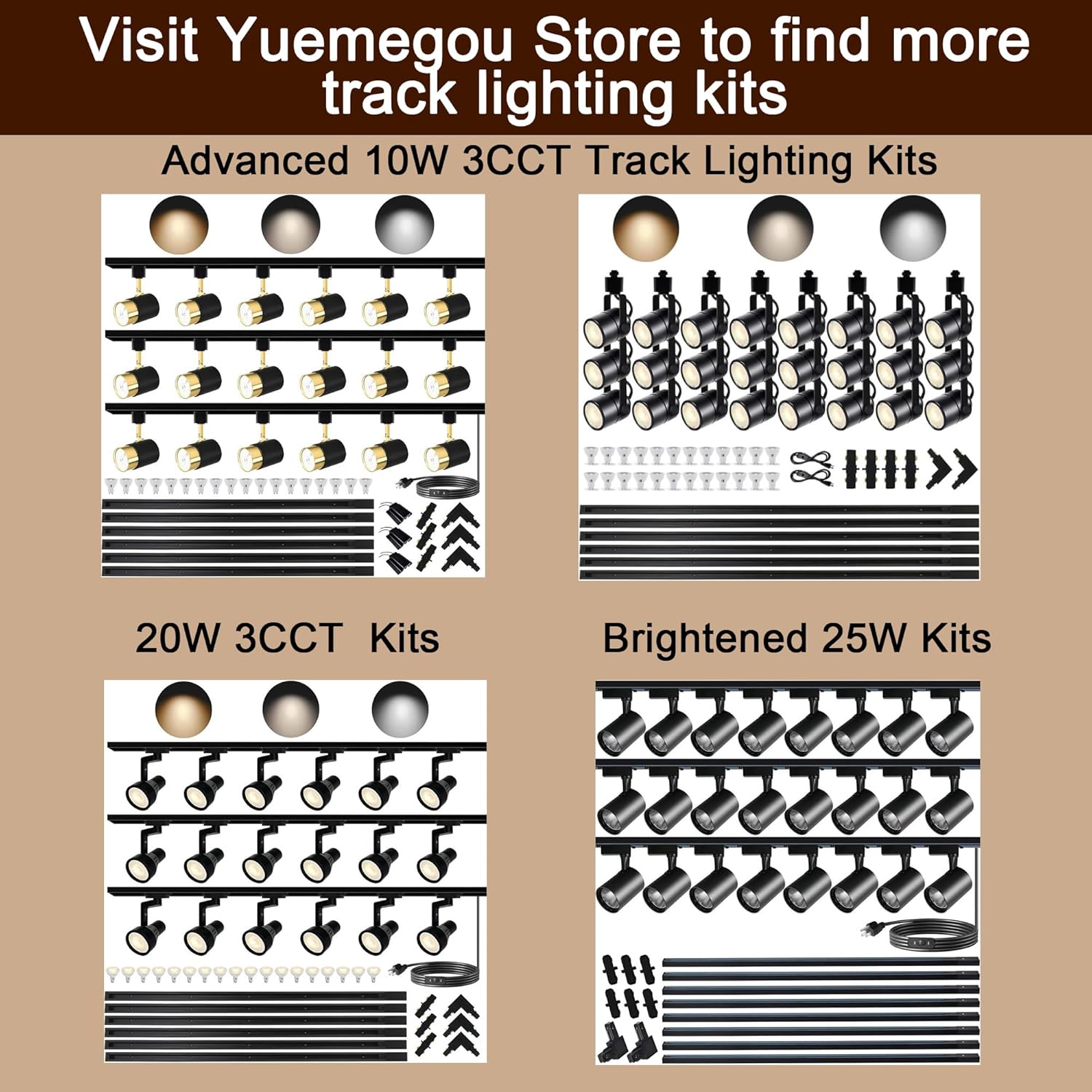 Yuemegou H Track L Connector for Track Lighting System