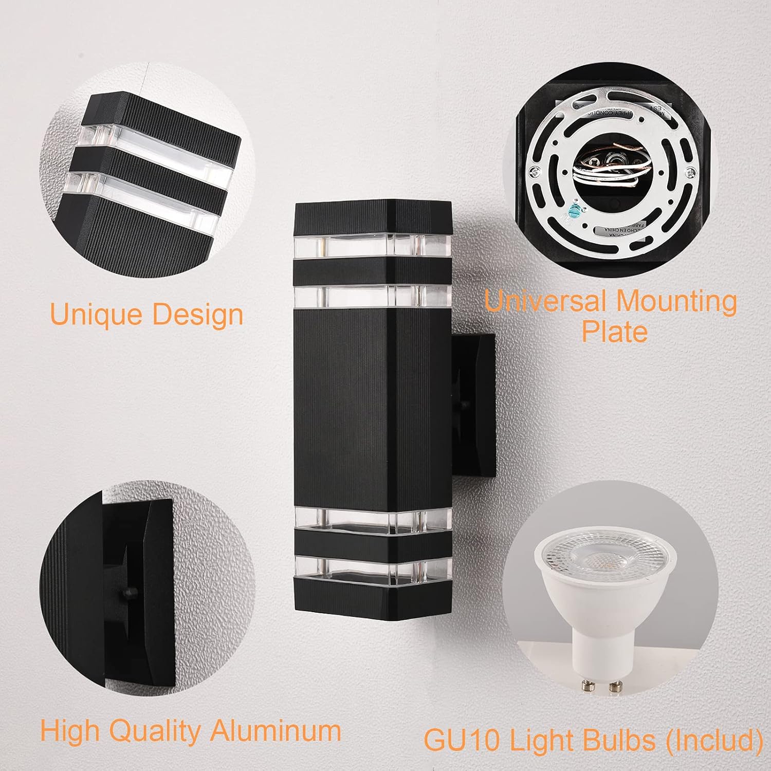 DASTOR Modern Outdoor Wall Light in Black