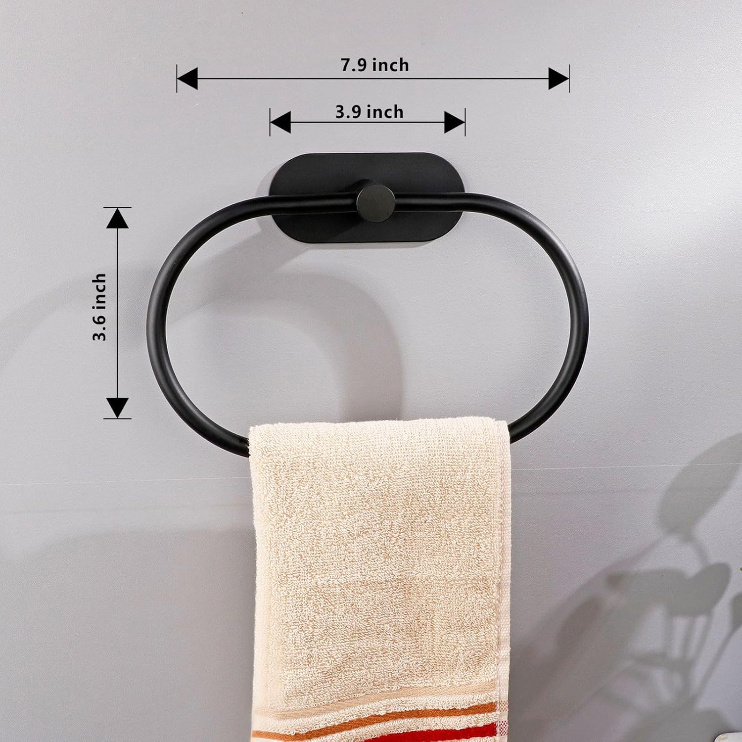 Eolax Matte Black Towel Bar 2 Pack No Drilling Wall Mount
