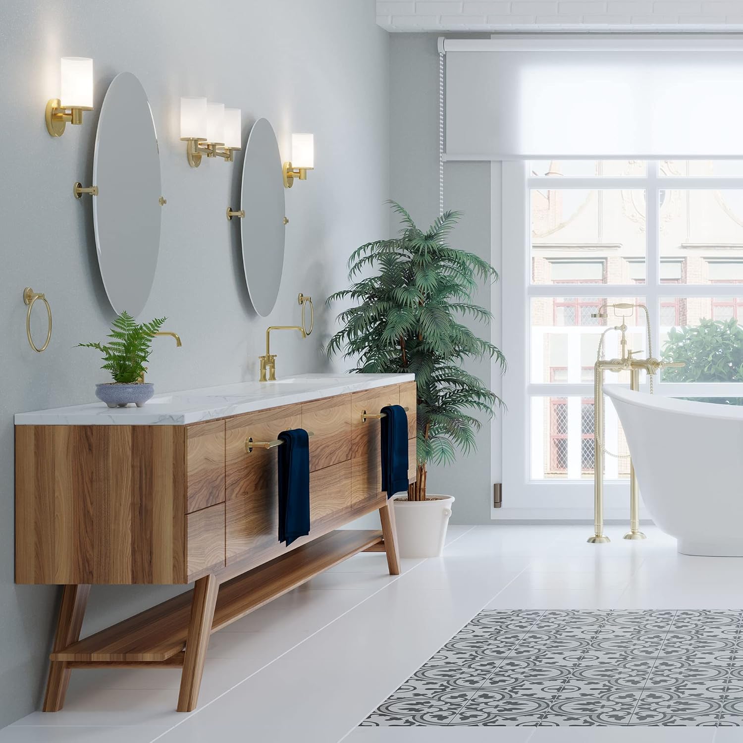 Gatco 4230 Latitude II Towel Bar 24 Brushed Brass 1