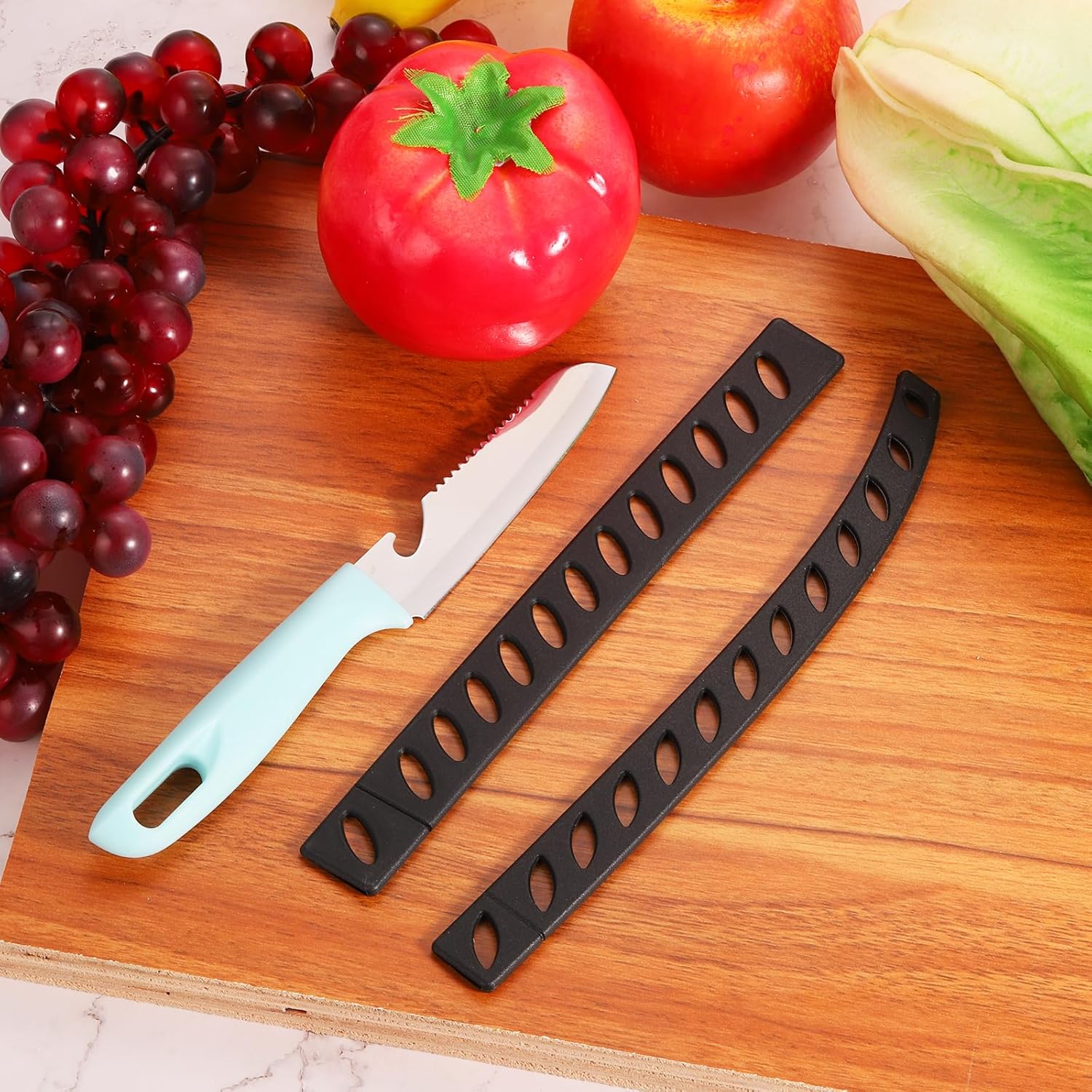 Uxcell 30Pcs Knife Guards Plastic Blade Covers Universal Black