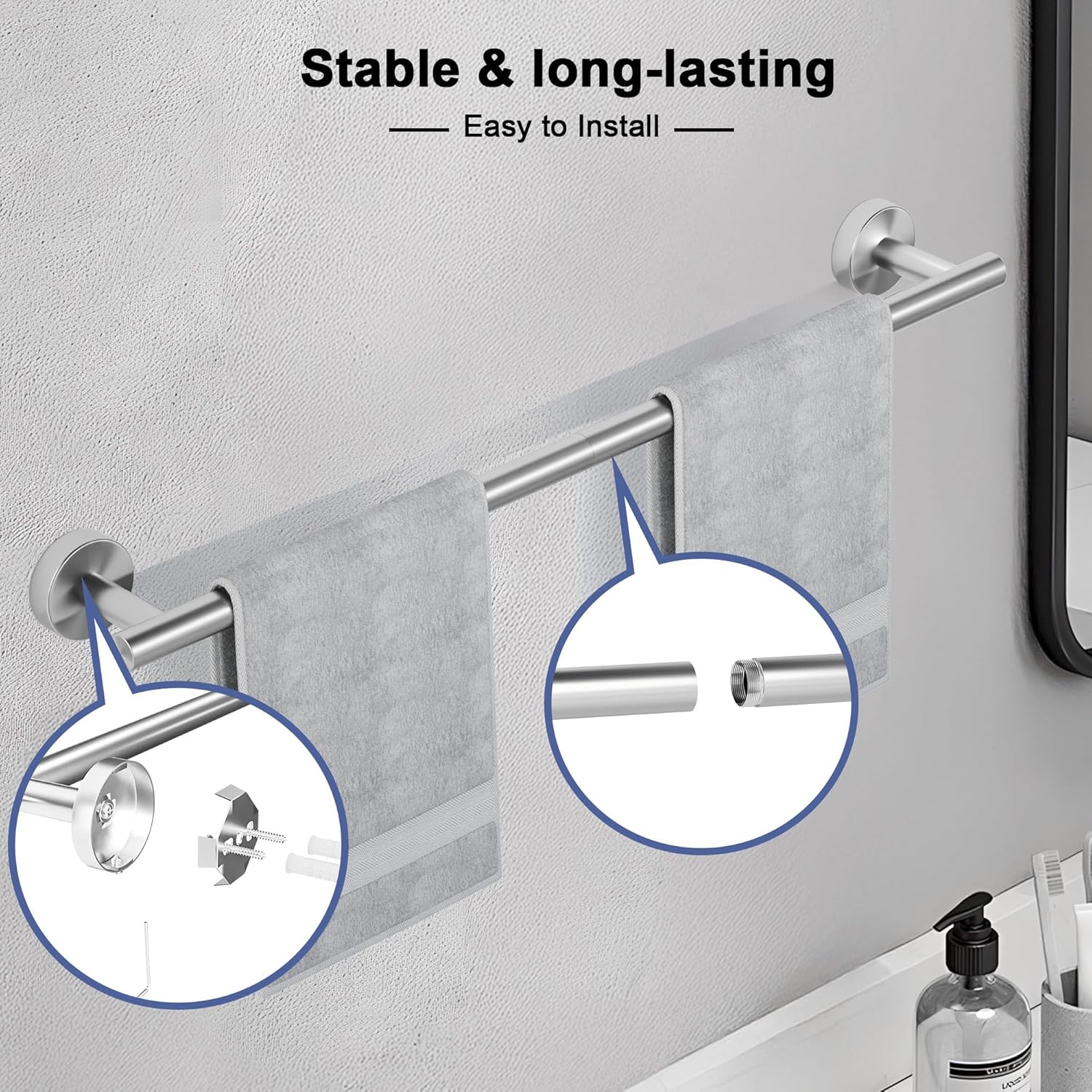 SCILIVE 30 Inch Brushed Nickel Towel Bar