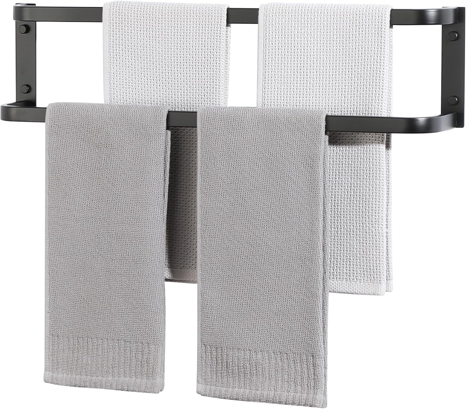 Mooche Double Towel Rack 24-Inch Matte Black Stainless Steel