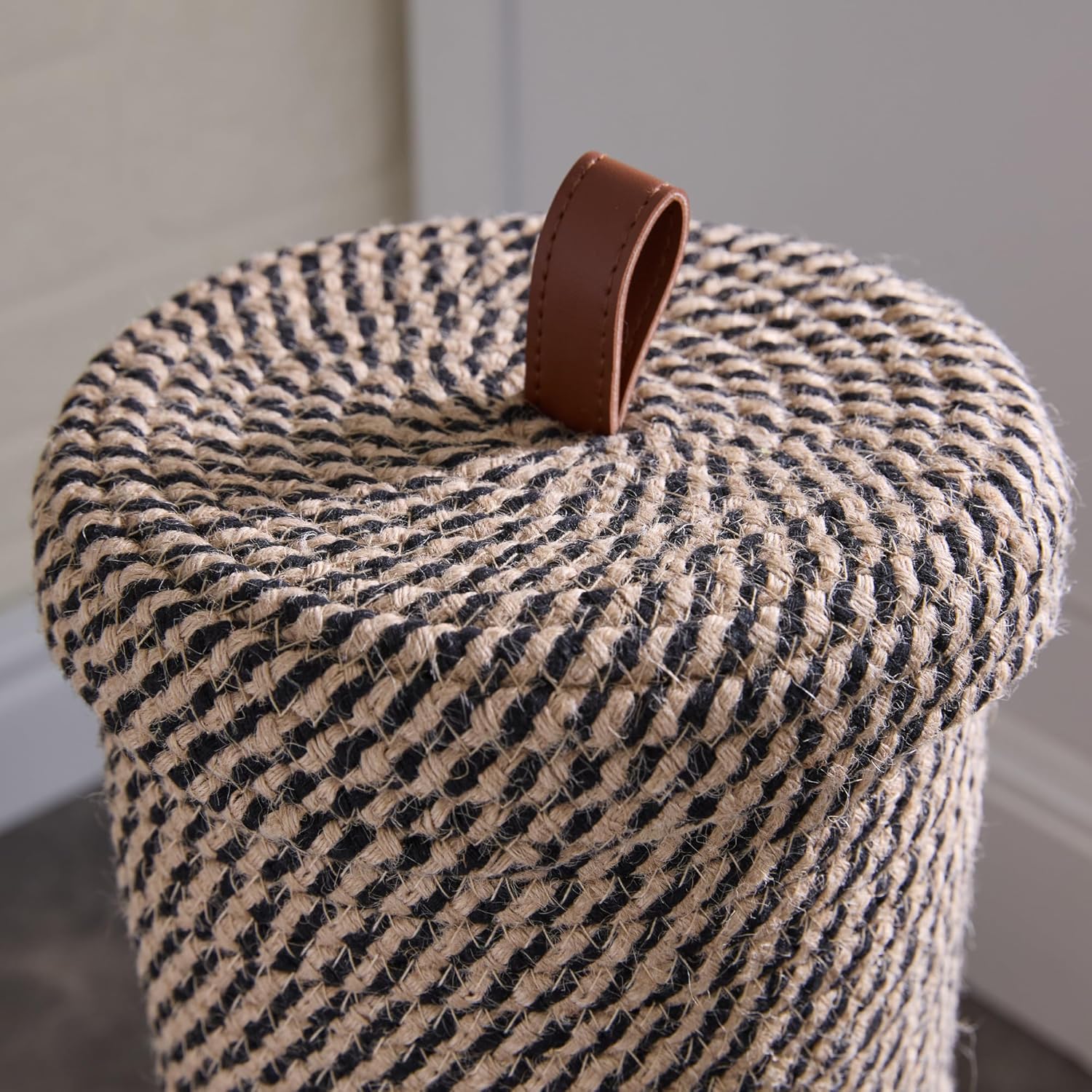 Luxury Little Toilet Paper Holder 3 Rolls Black Jute