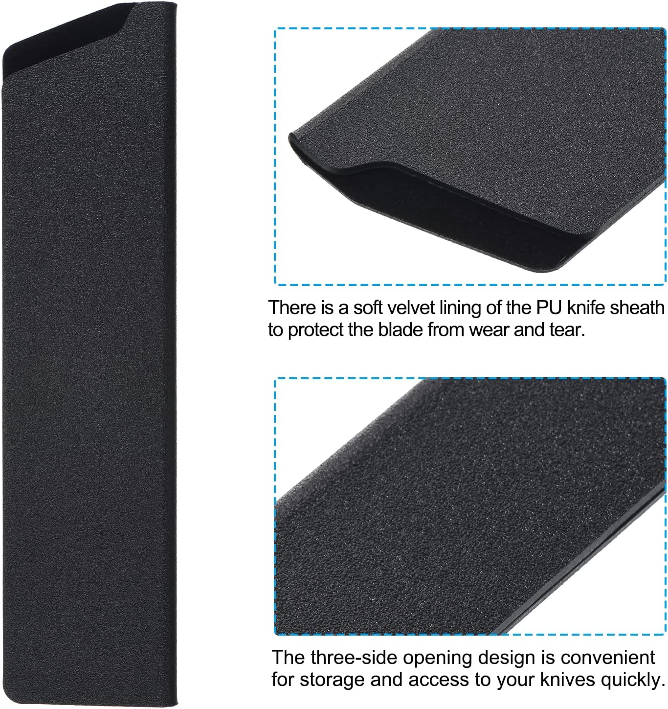 PATIKIL ABS Knife Cover Sleeves for 8 Chef Knife 2 Pack Black