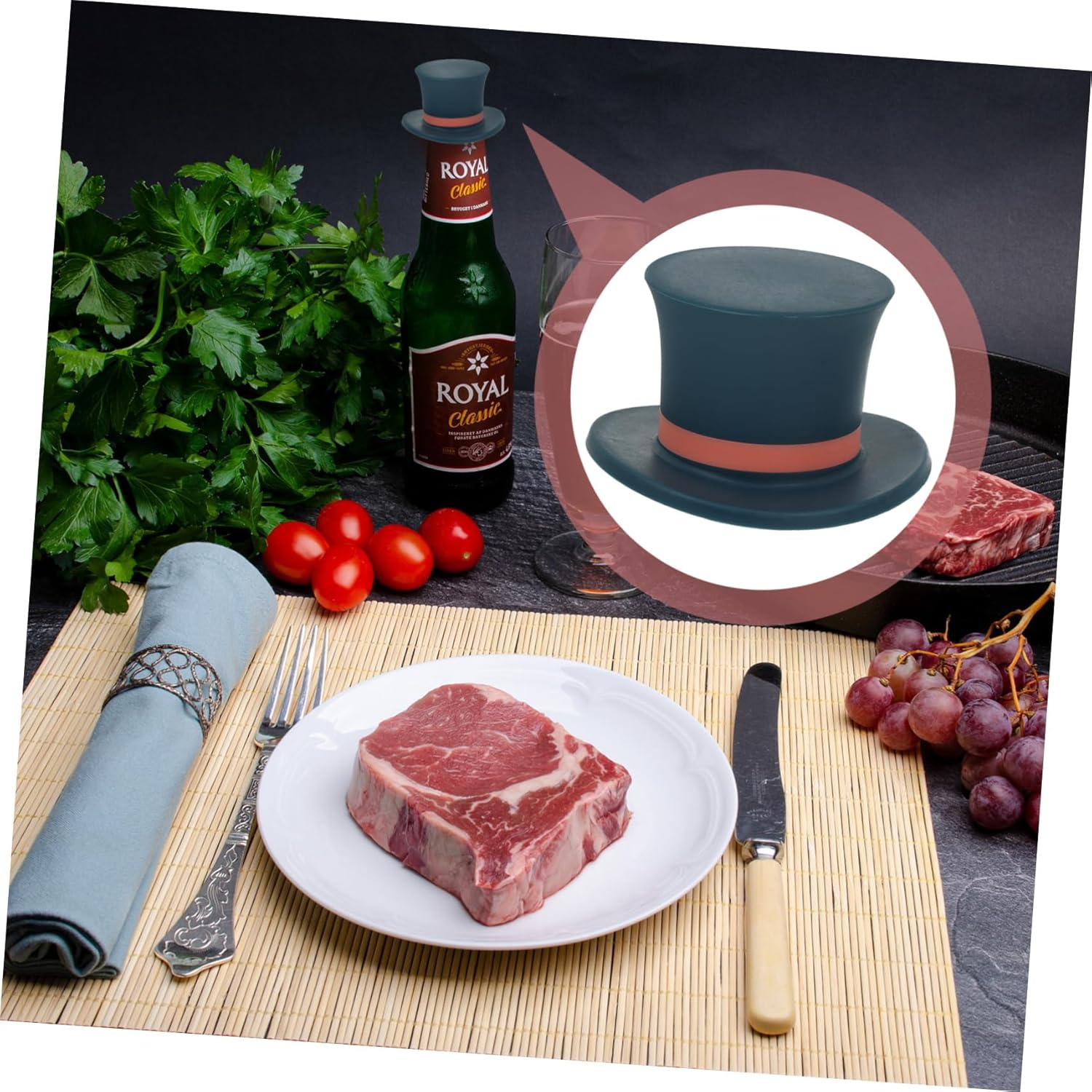 2pcs Hat-Shaped Cork Wine Stopper Set