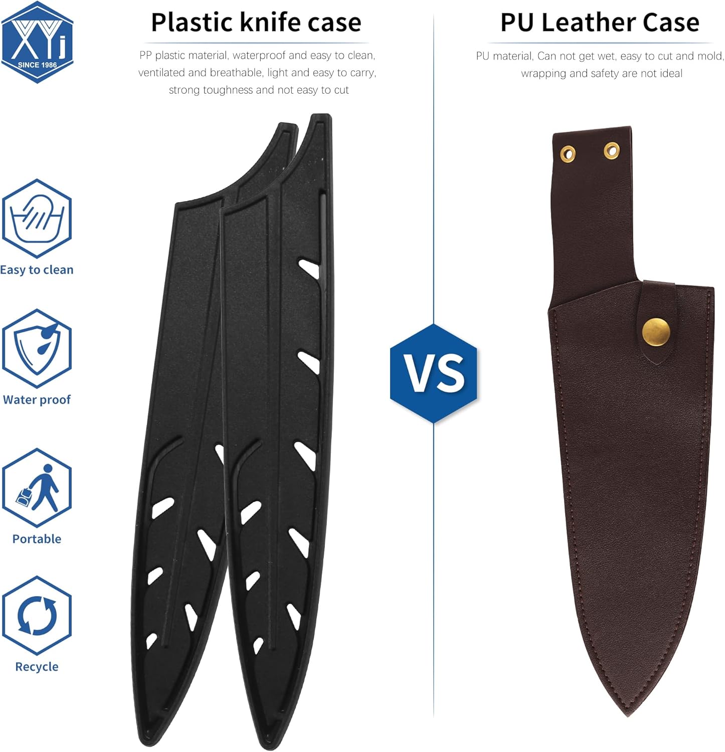 XYJ 2pcs Safety Knife Covers Black Sheath for 8 Slicing Knife