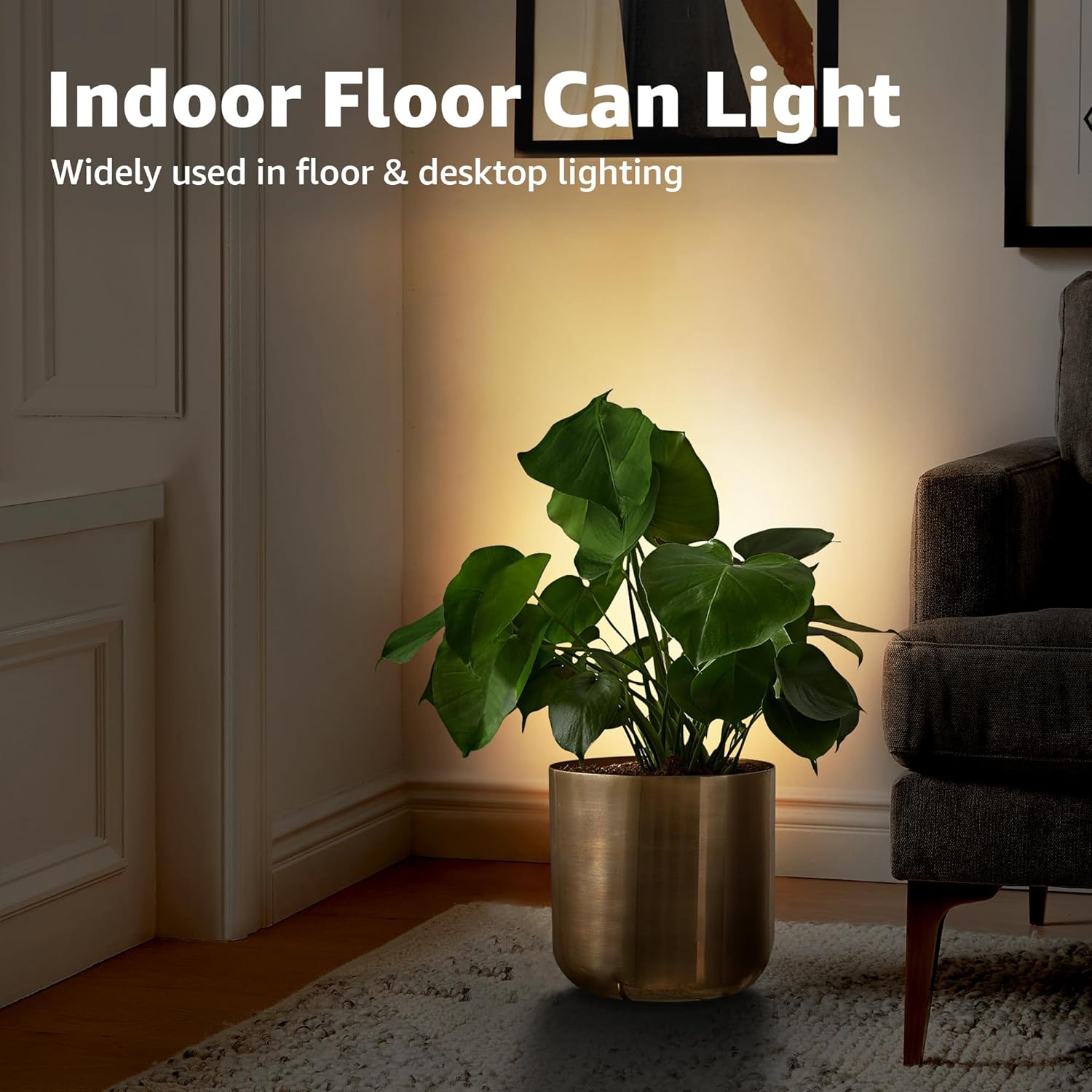 SUNVIE 2 Pack Floor Can Light Accent Lights with GU10 Bulbs
