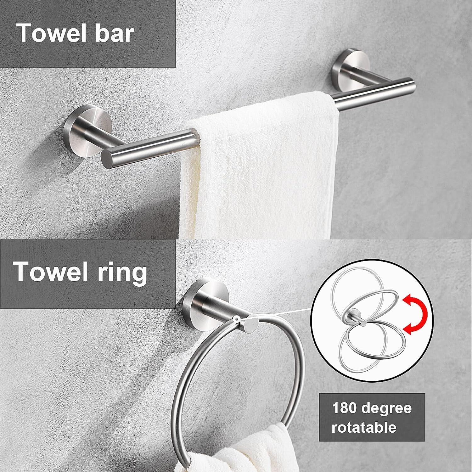 Kwanicas 12-Piece Brushed Nickel Bathroom Hardware Set 1