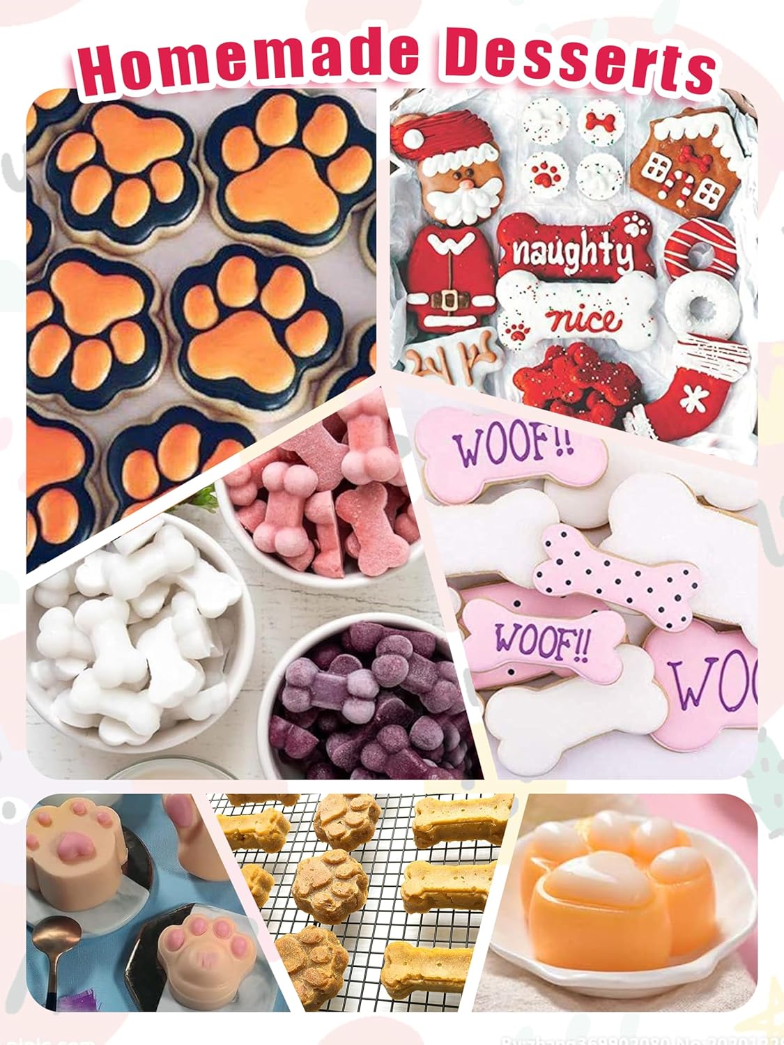 Silicone Dog Treat Molds with Recipe Cards - Set of 15