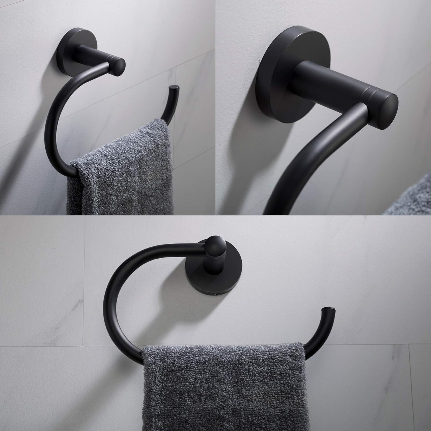 KRAUS Elie Towel Ring Matte Black KEA-18825MB