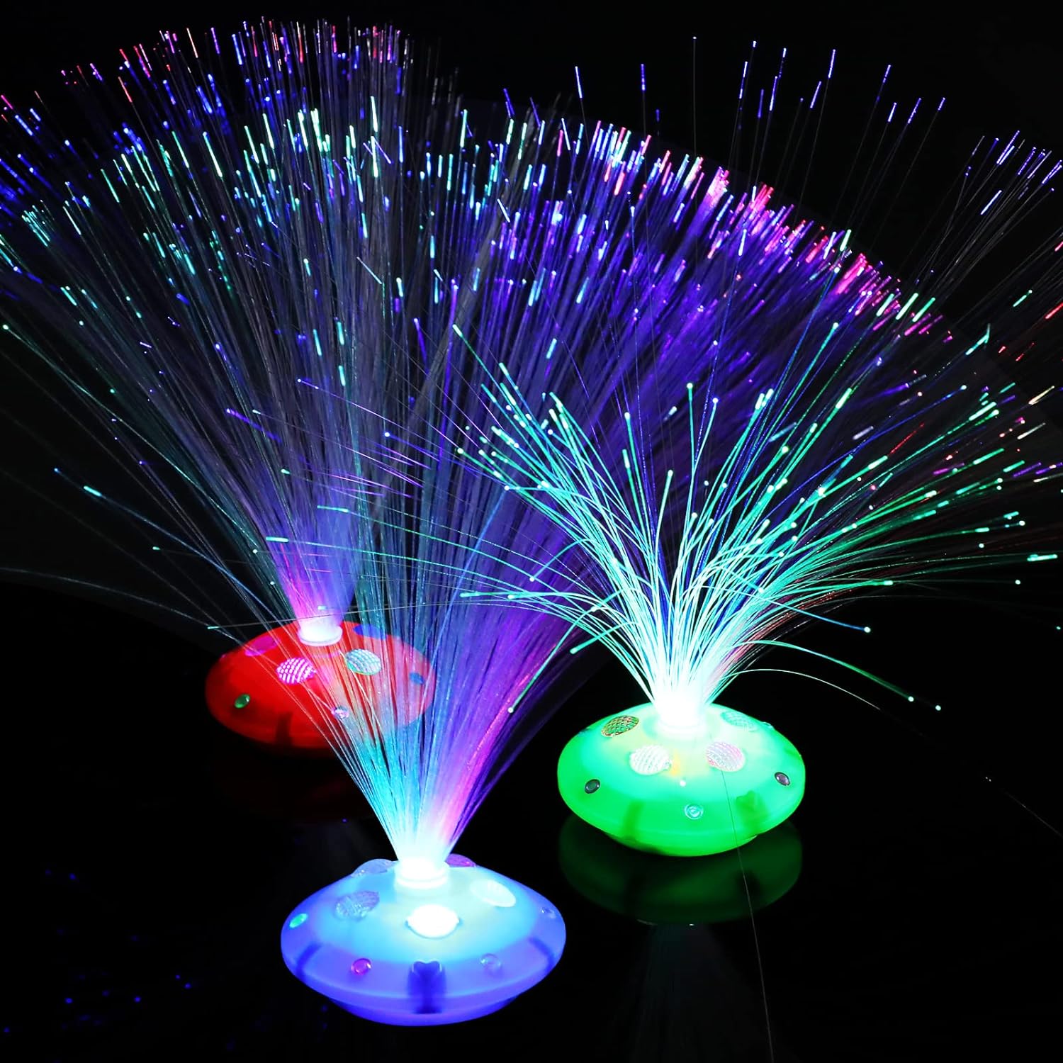 Retisee 24 Pcs Fiber Optic Multicolored Light Centerpieces