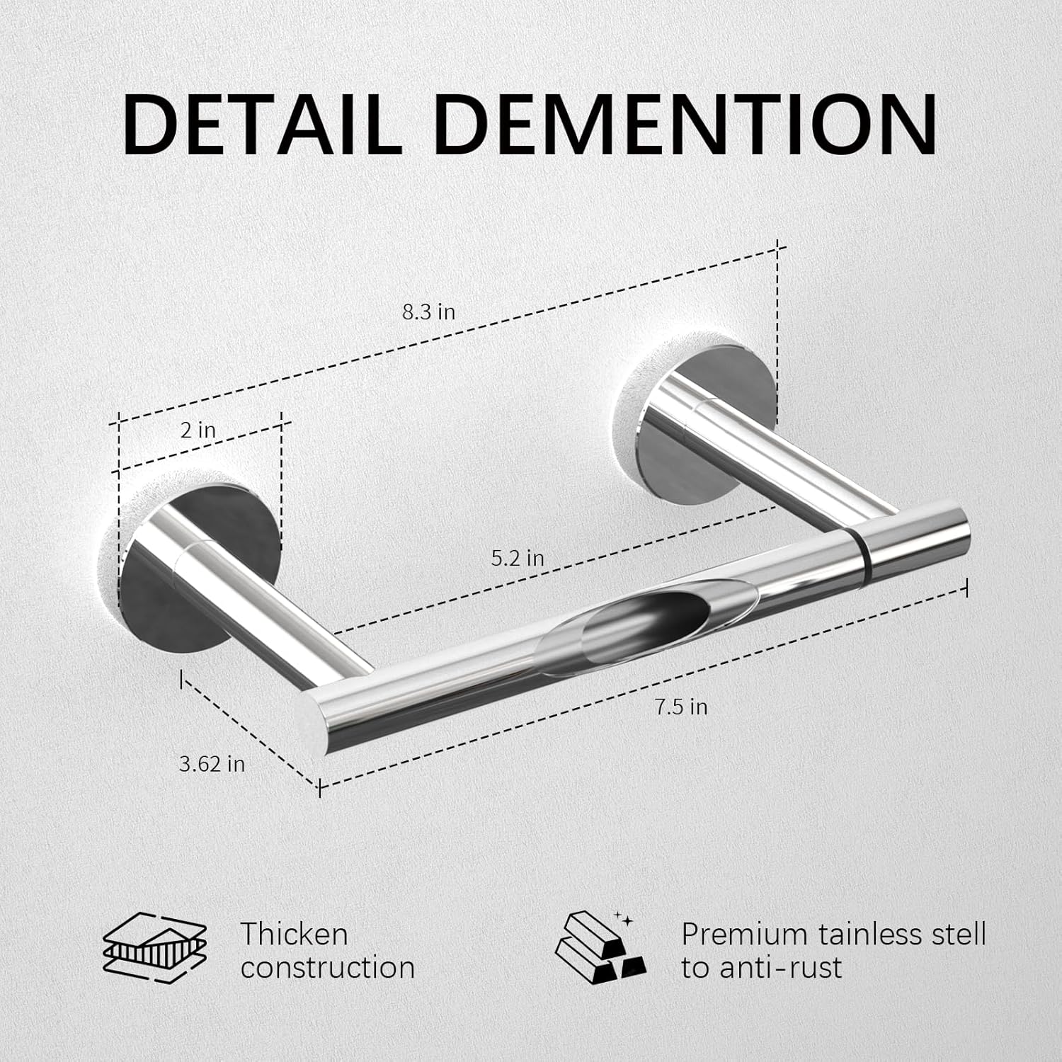 BWE Chrome Double Post Toilet Paper Holder 1