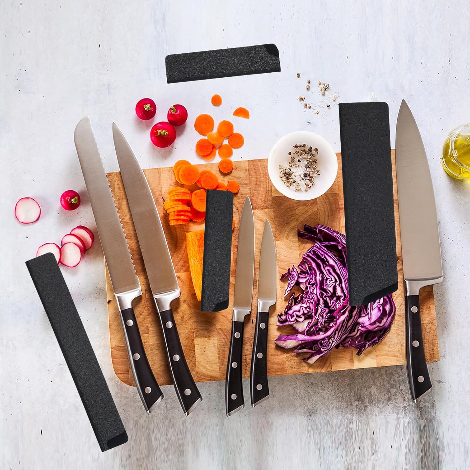 PATIKIL ABS Knife Cover Sleeves for 8 Chef Knife 2 Pack Black