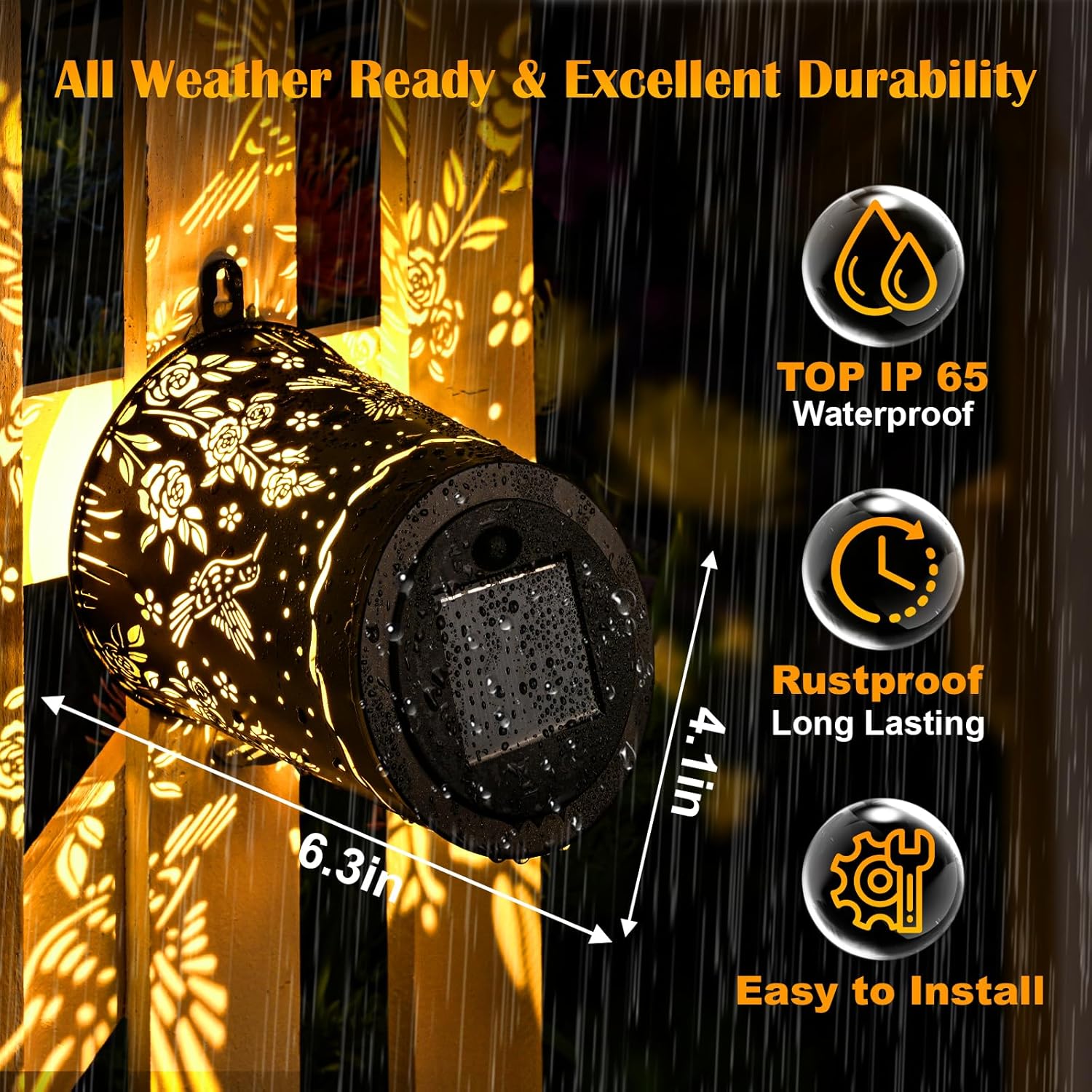 Likiyol 2 Pack Solar Fence Lights Ultra Bright