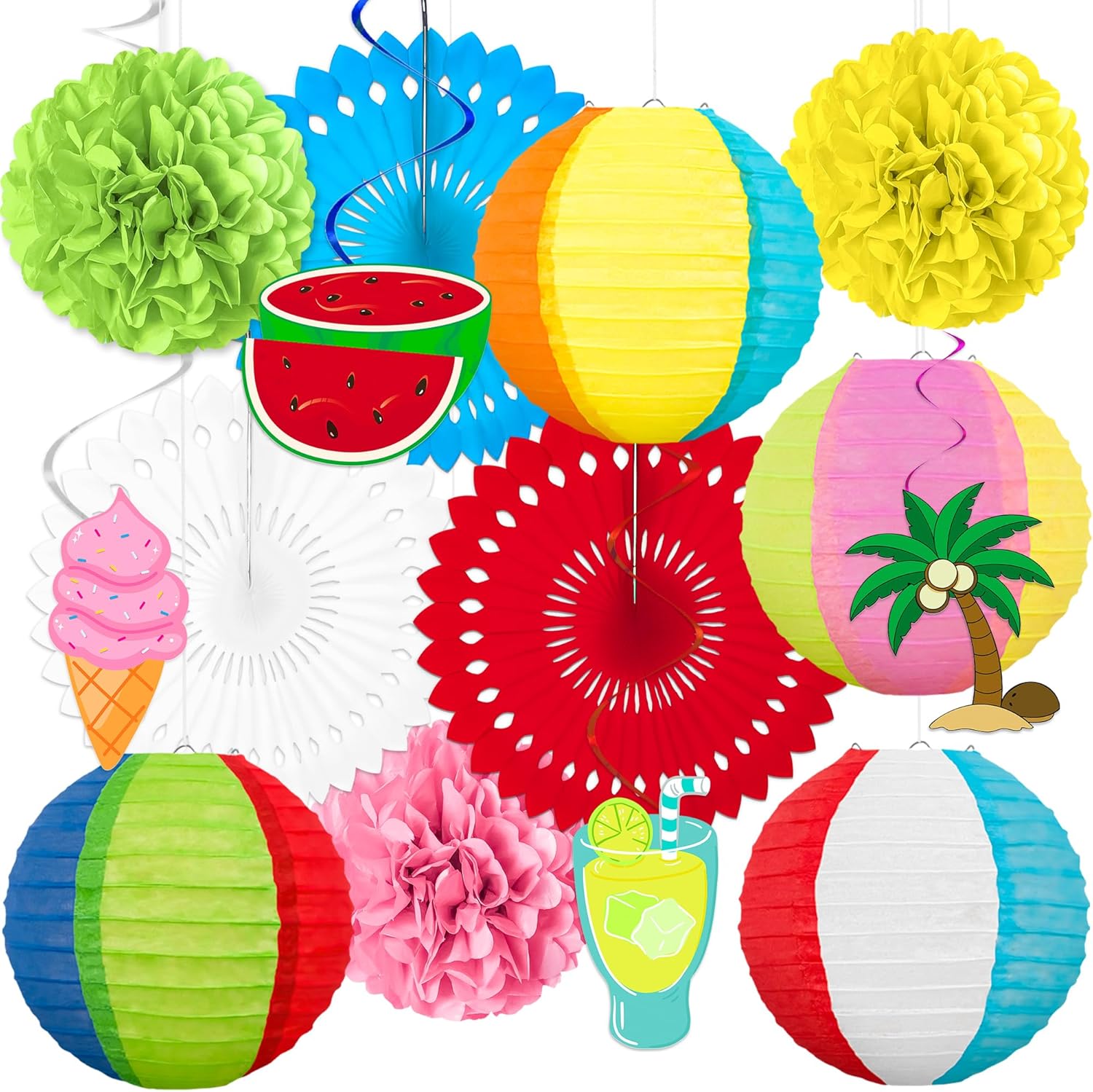 14Pcs Renbuzhu Beach Party Decorations Set
