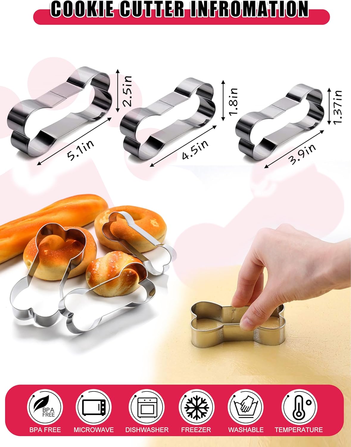 Silicone Dog Treat Molds with Recipe Cards - Set of 15
